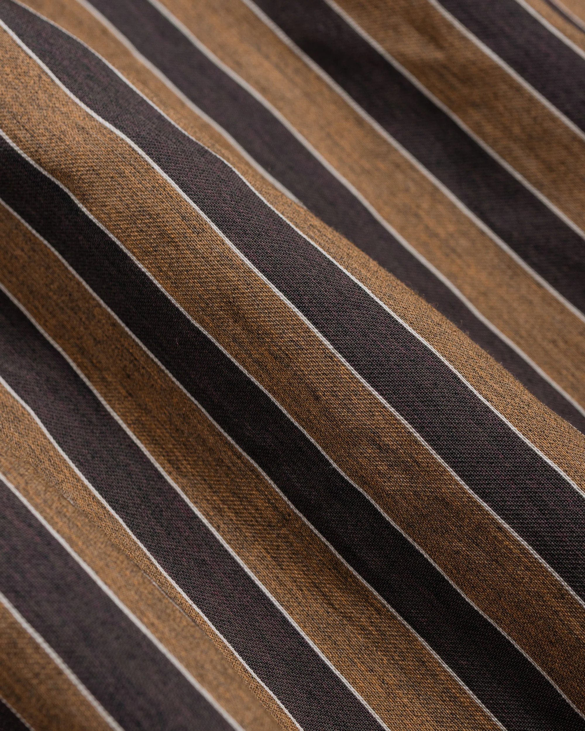 ts(s) Jacket Shirt Bold Stripe Viscose/Polyester Cloth Brown - Image 6