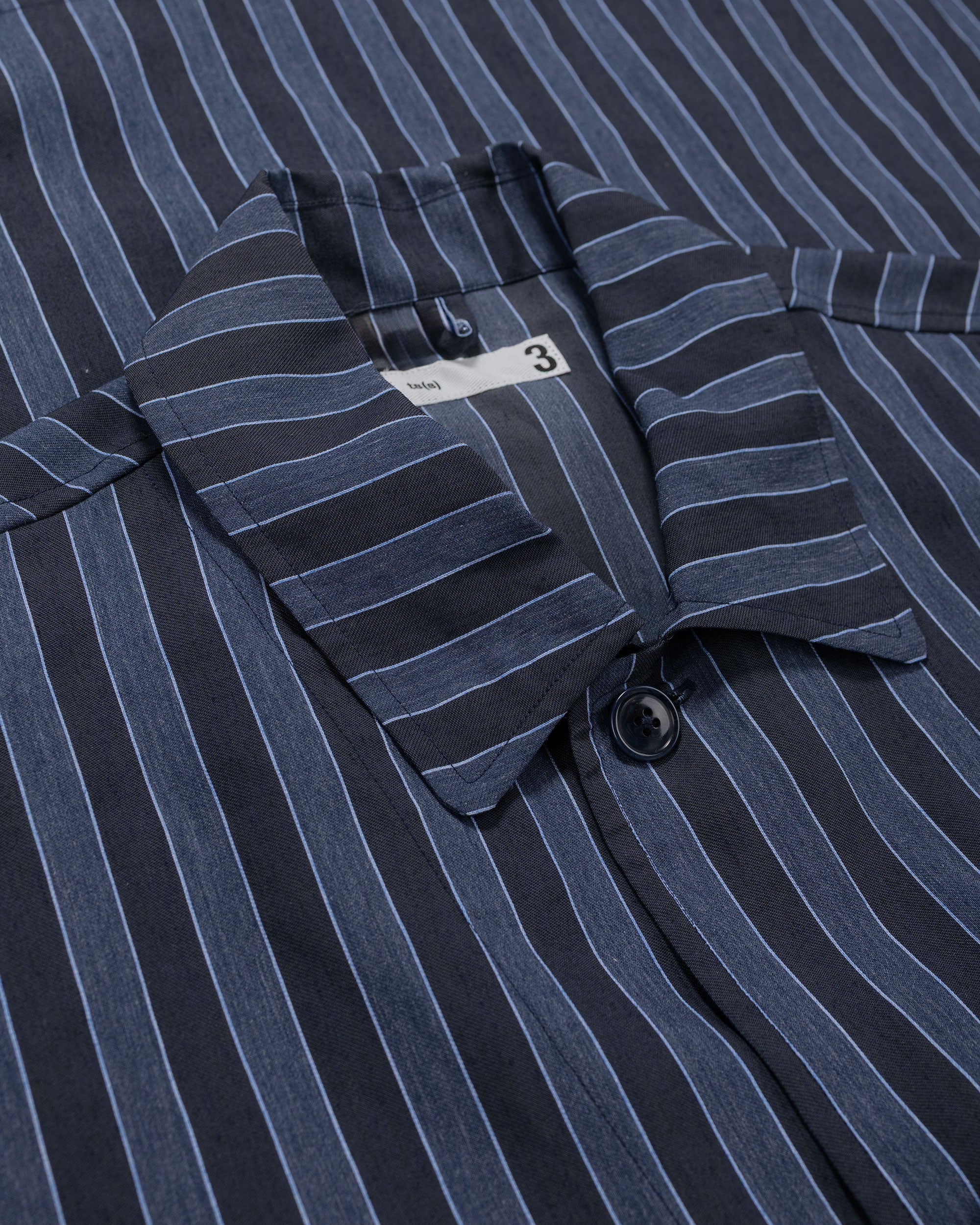 ts(s) Jacket Shirt Bold Stripe Viscose/Polyester Cloth Navy - Image 5