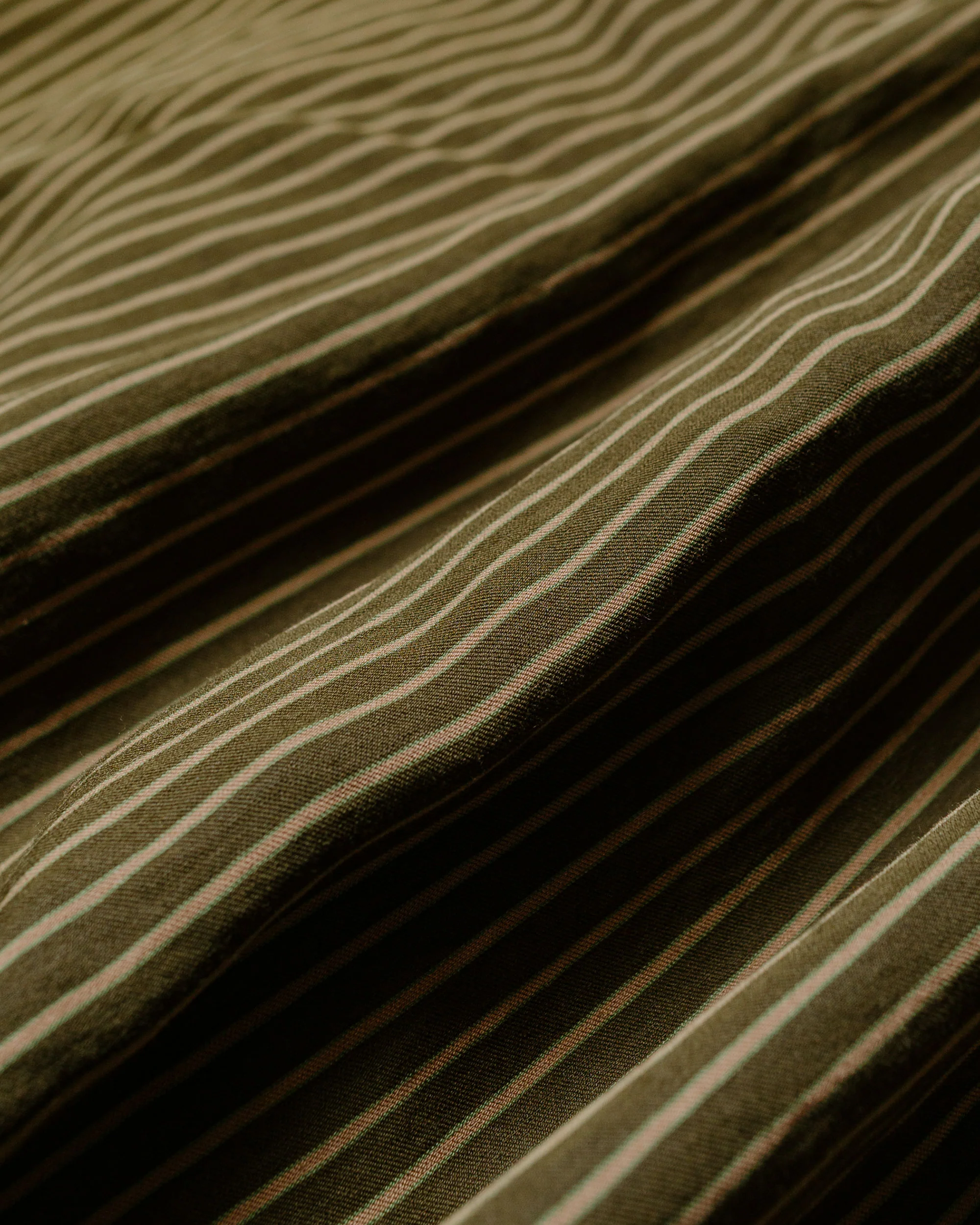ts(s) Padded Baggy Fit Shirt Viscose/Nylon Stripe Cloth Dark Olive - Image 6
