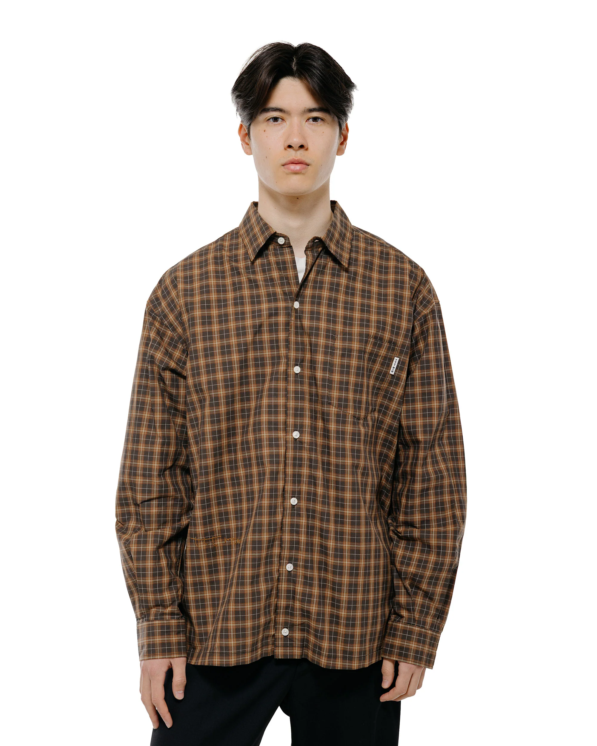 TTT MSW Regular Collar Shirt Brown Check - Image 2