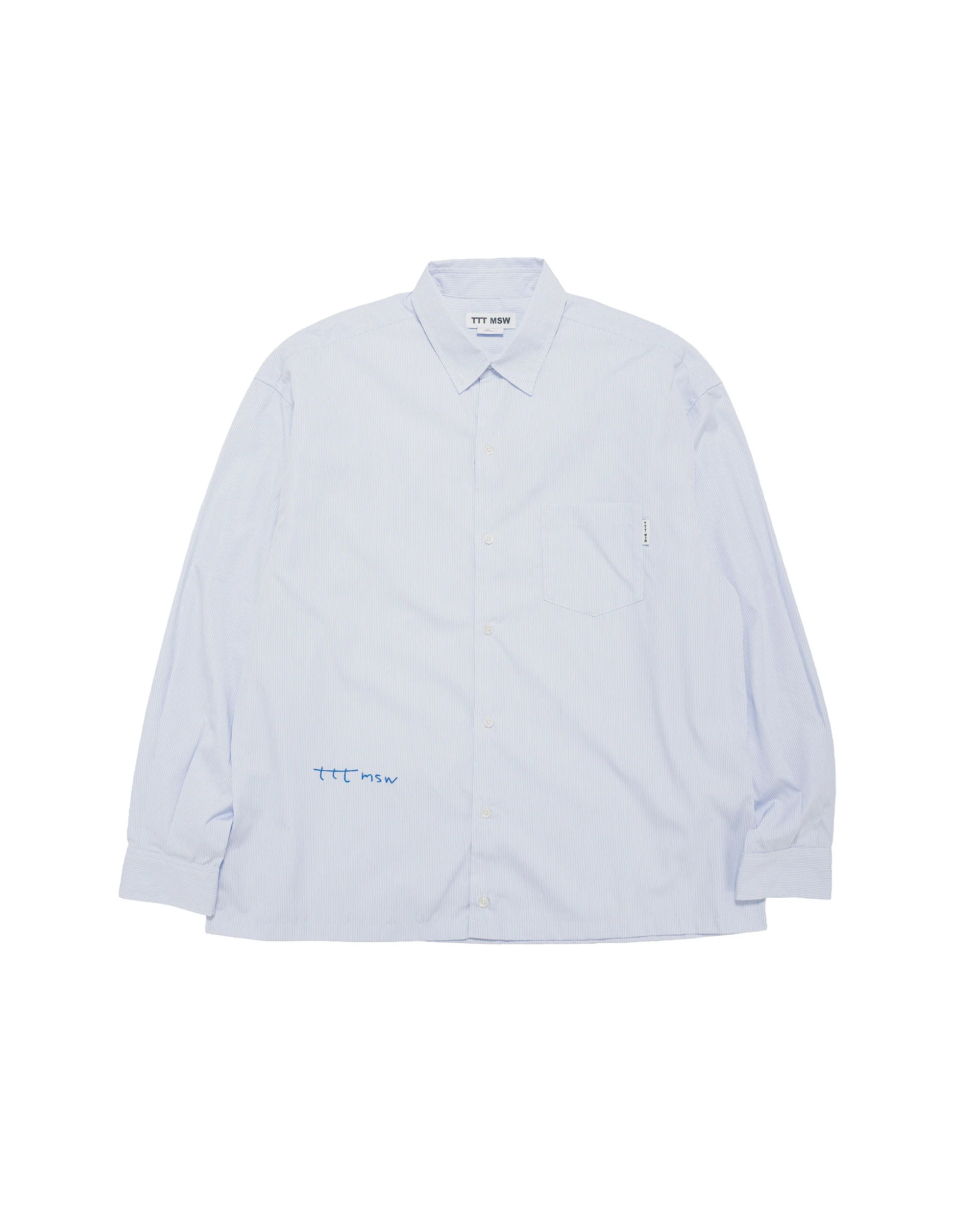 TTT MSW Regular Collar Shirt White Stripe
