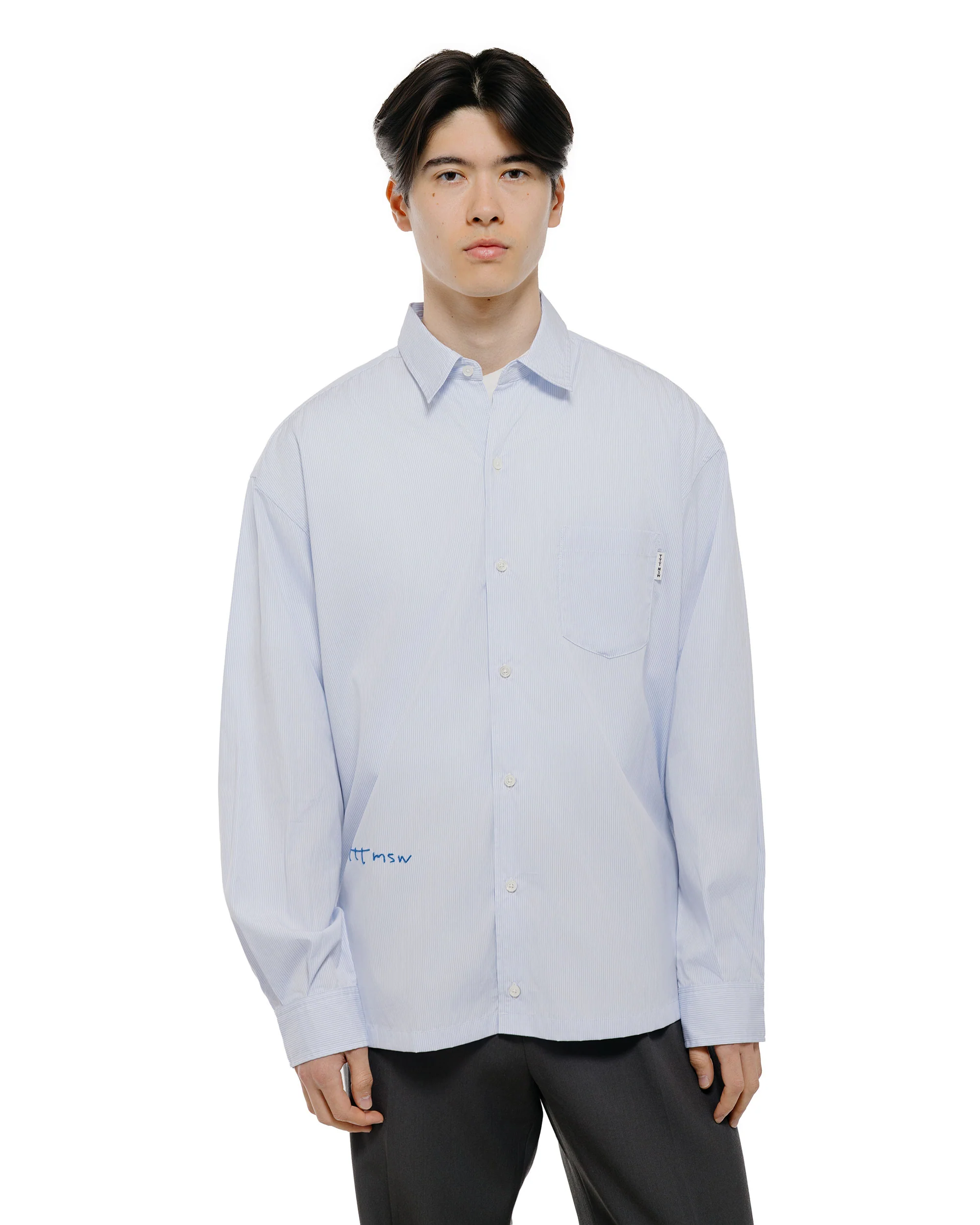 TTT MSW Regular Collar Shirt White Stripe - Image 2