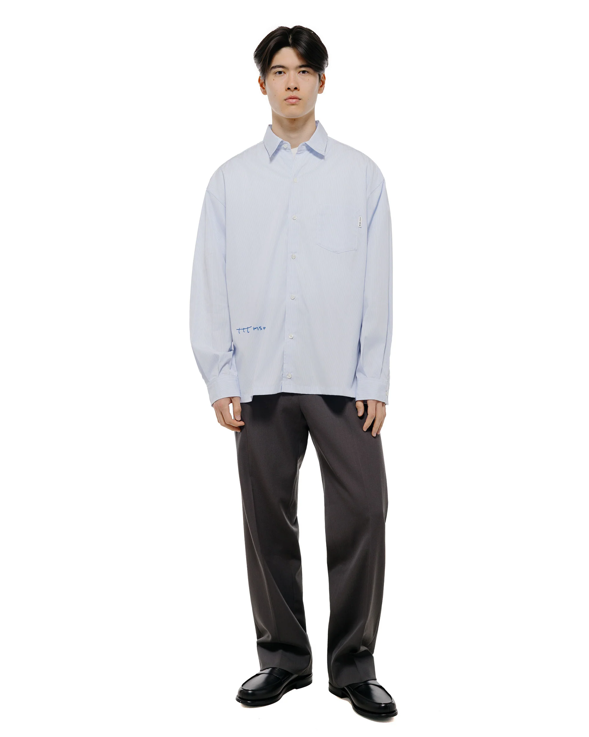 TTT MSW Regular Collar Shirt White Stripe - Image 5