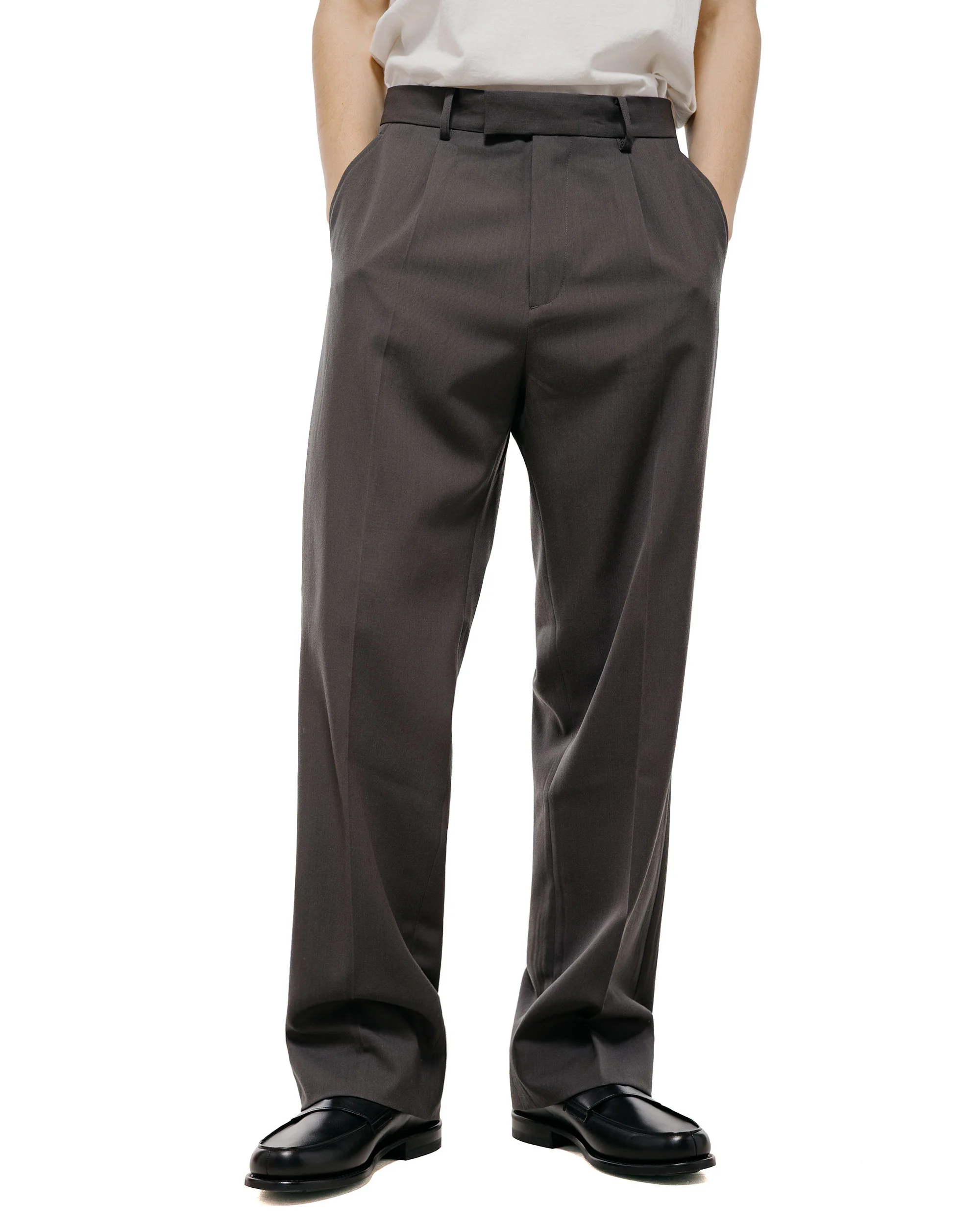 TTT MSW Wool Straight Slacks Charcoal Grey - Image 2