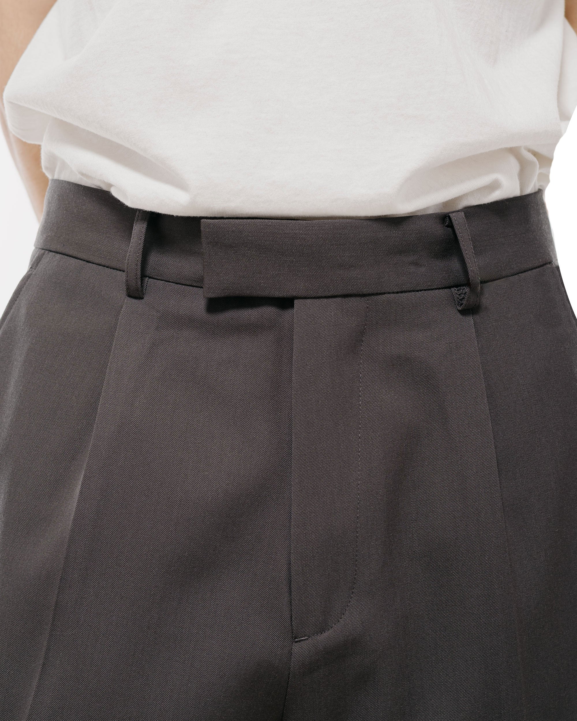 TTT MSW Wool Straight Slacks Charcoal Grey - Image 3