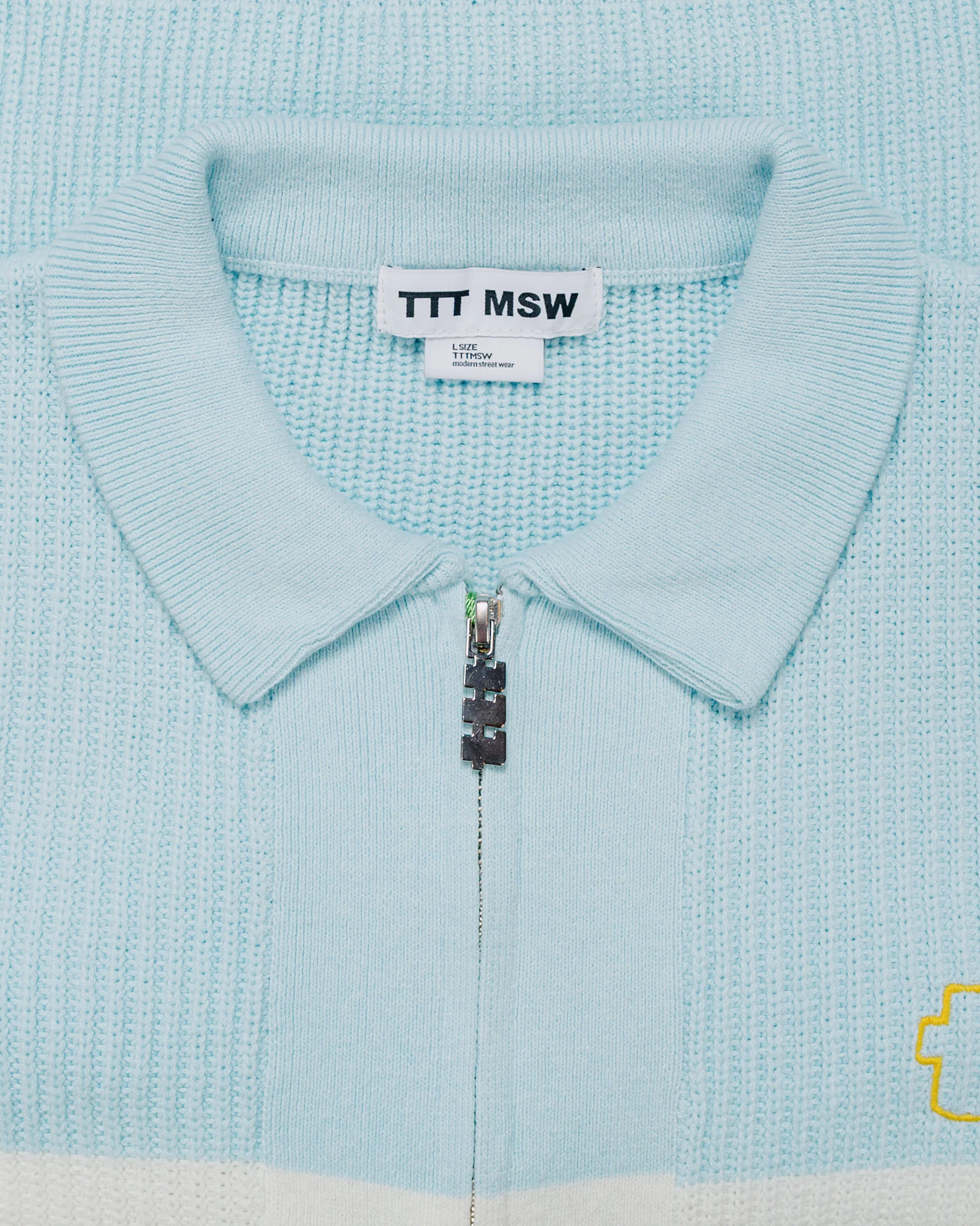 TTT MSW Zip Knit Polo Blue - Image 5