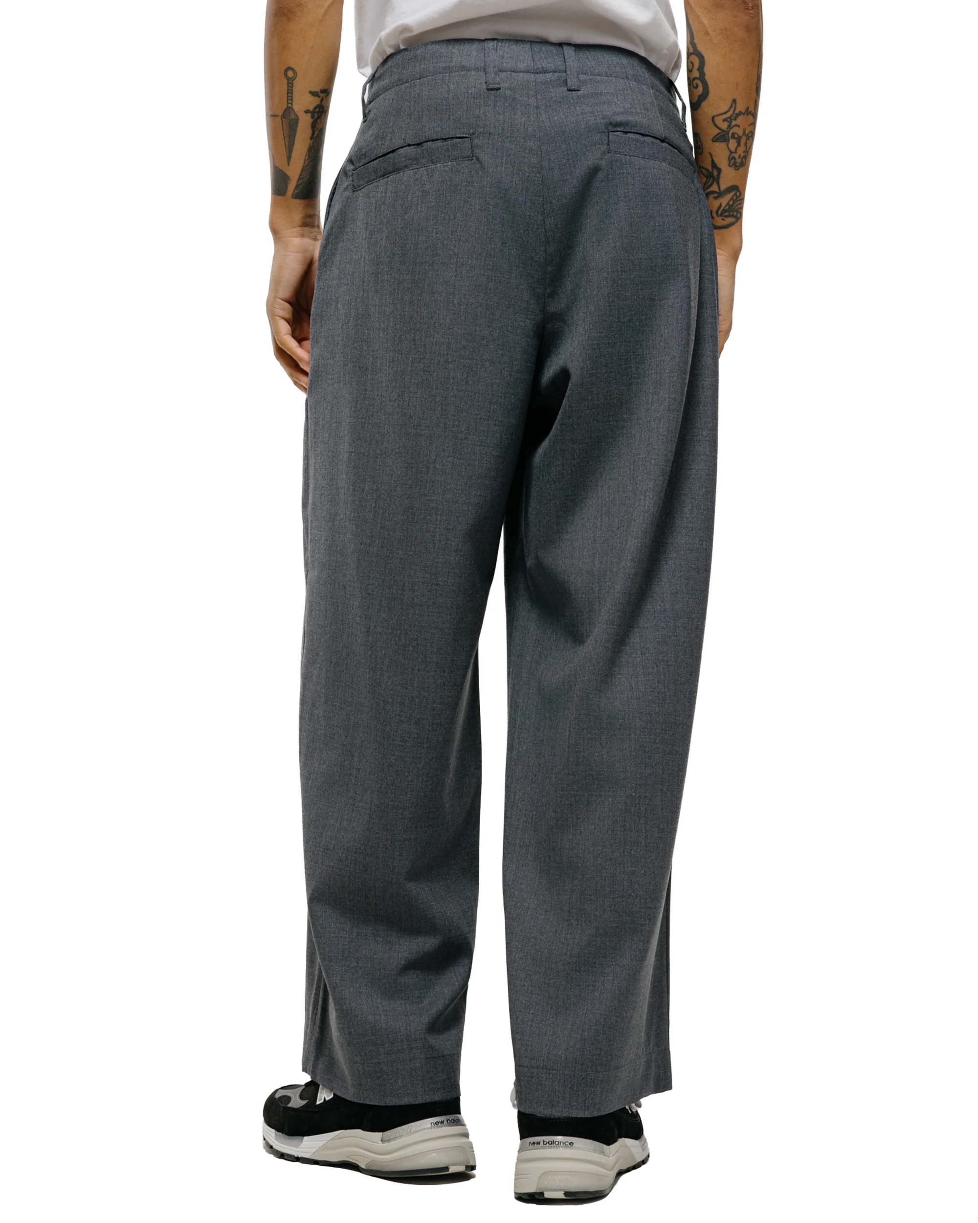 Universal Products Summer Wool Wide Trousers Gray - Image 3