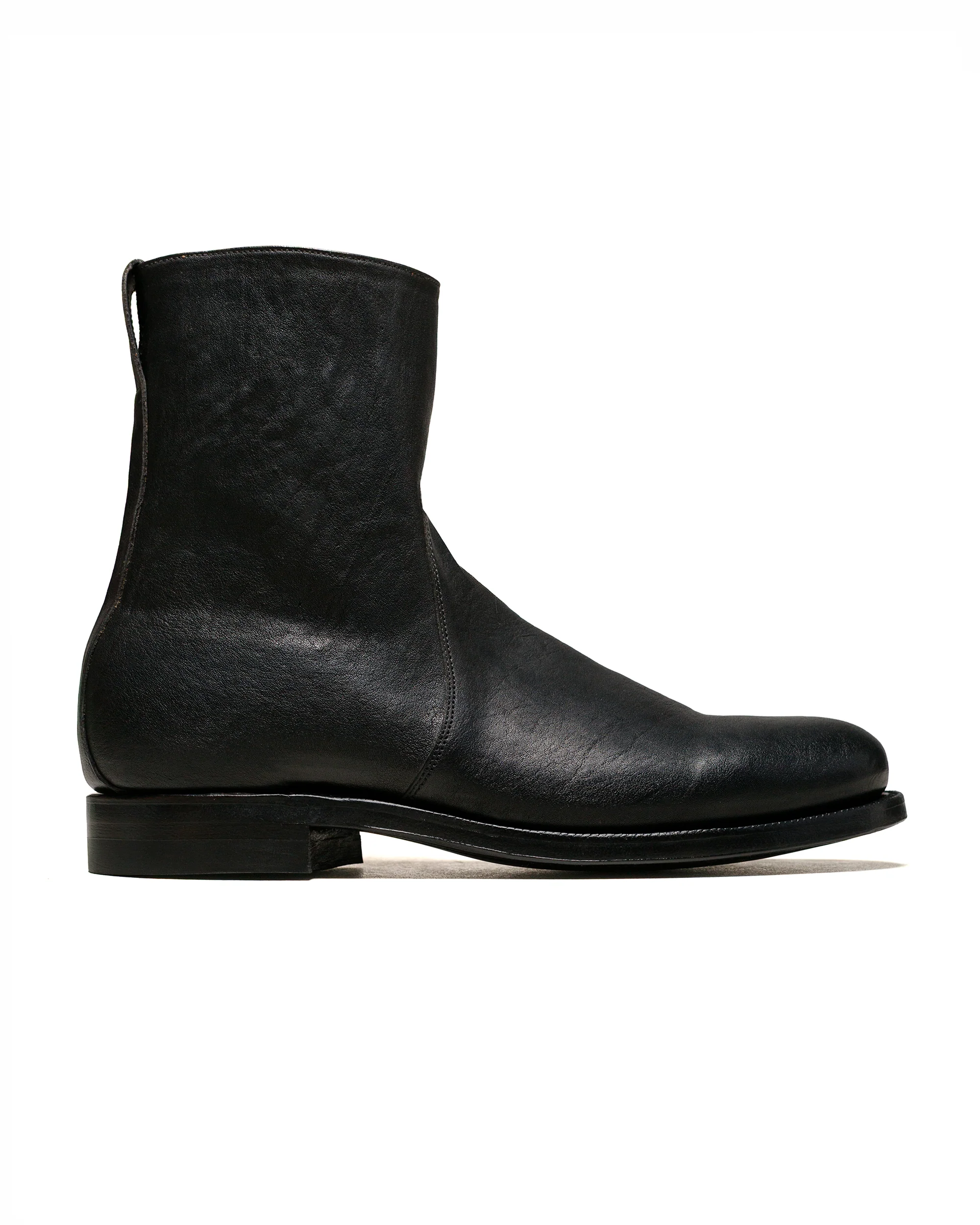 Viberg 2030CH Side Zip Boot Nero Washed Kangaroo