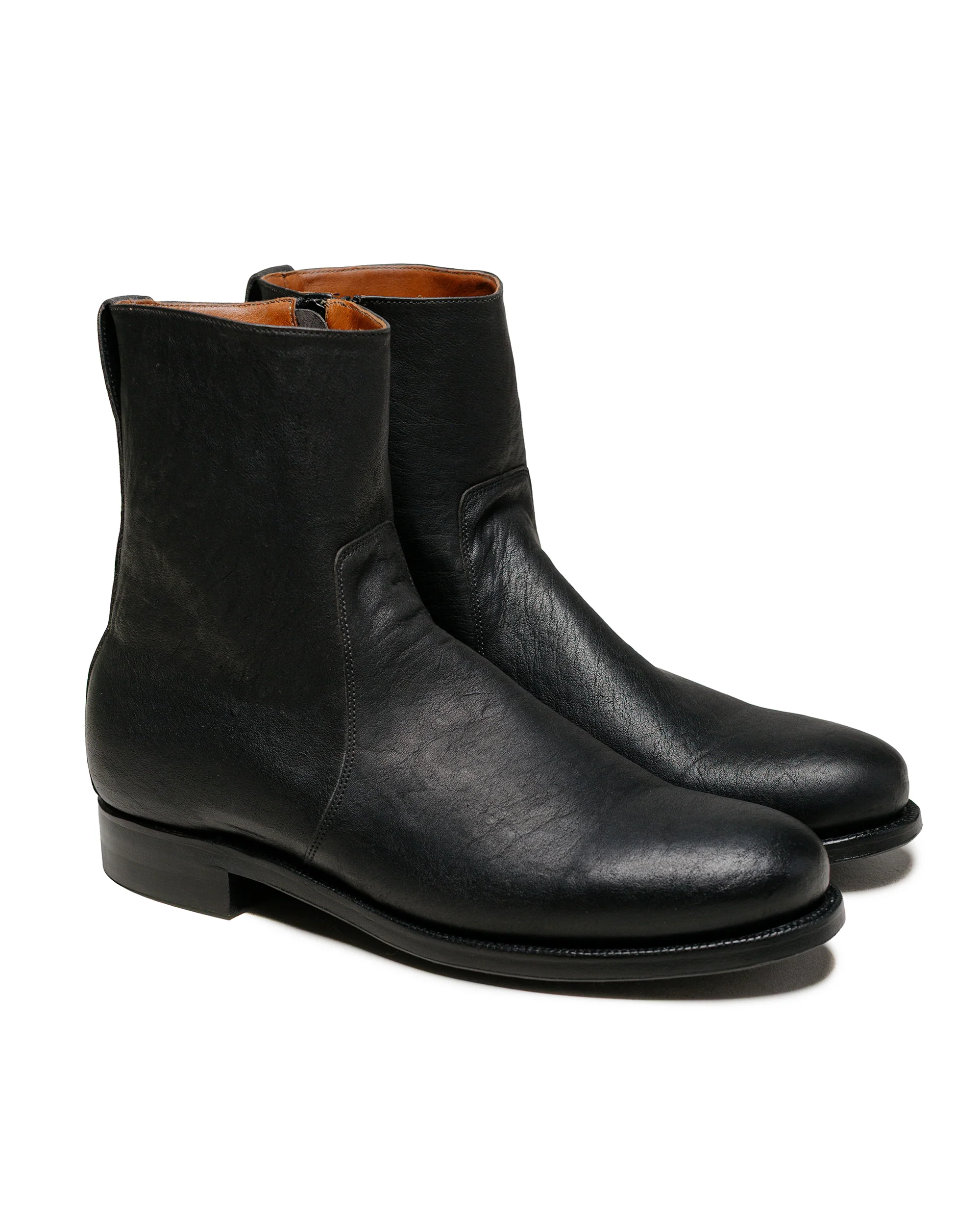Viberg 2030CH Side Zip Boot Nero Washed Kangaroo - Image 2
