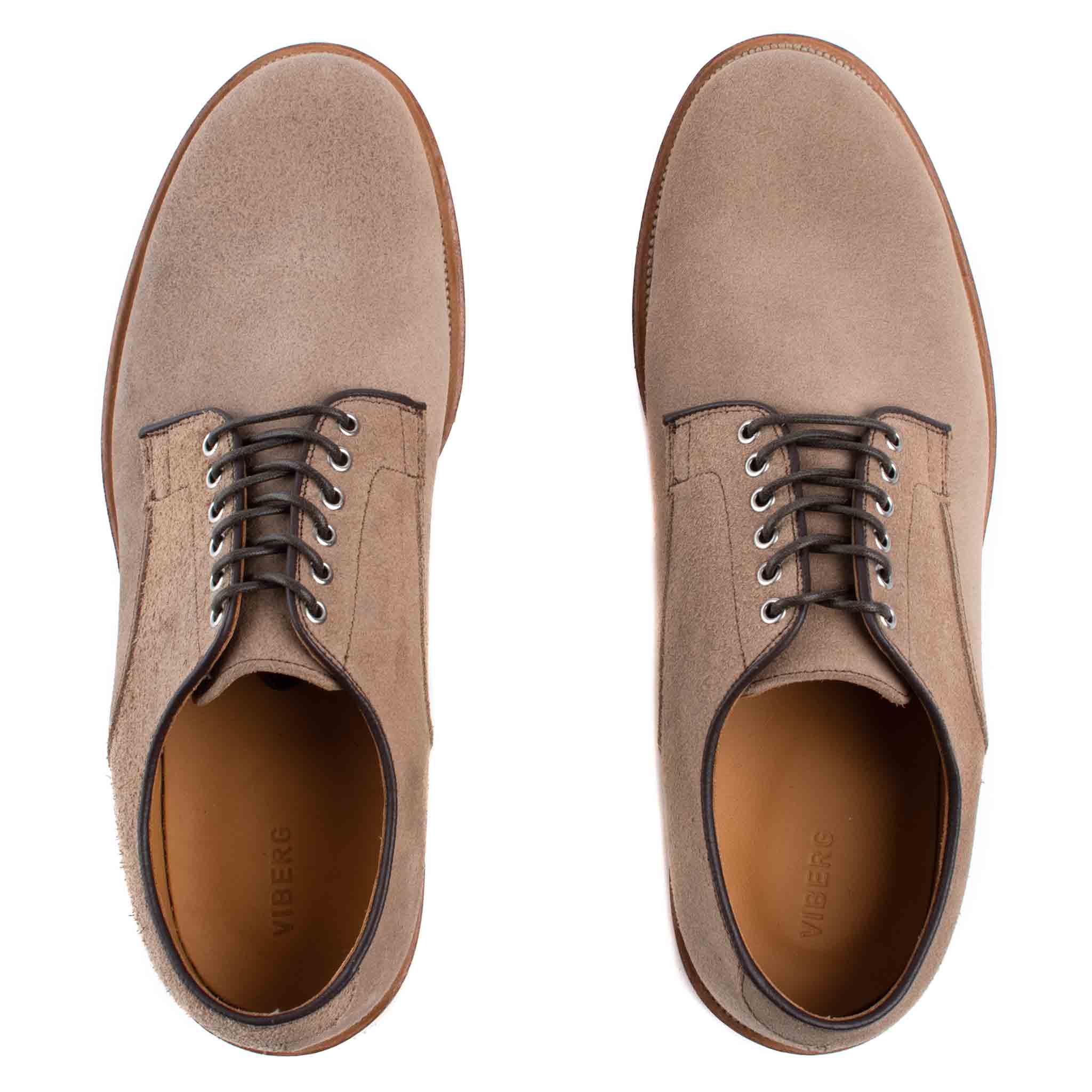 Viberg Natural Chromexcel Roughout Derby Shoe - Image 4