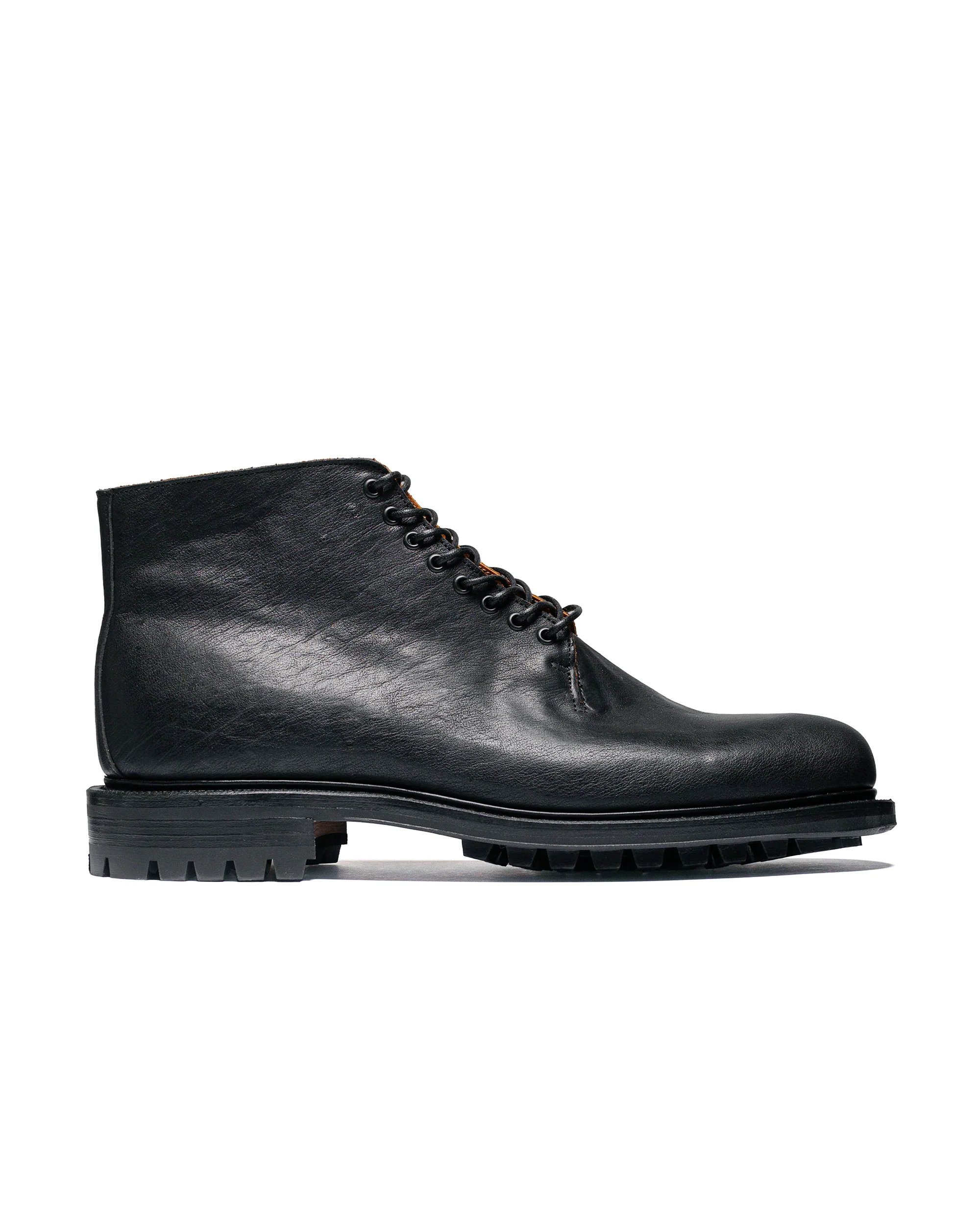 Viberg Wholecut Boot Nero Washed Kangaroo