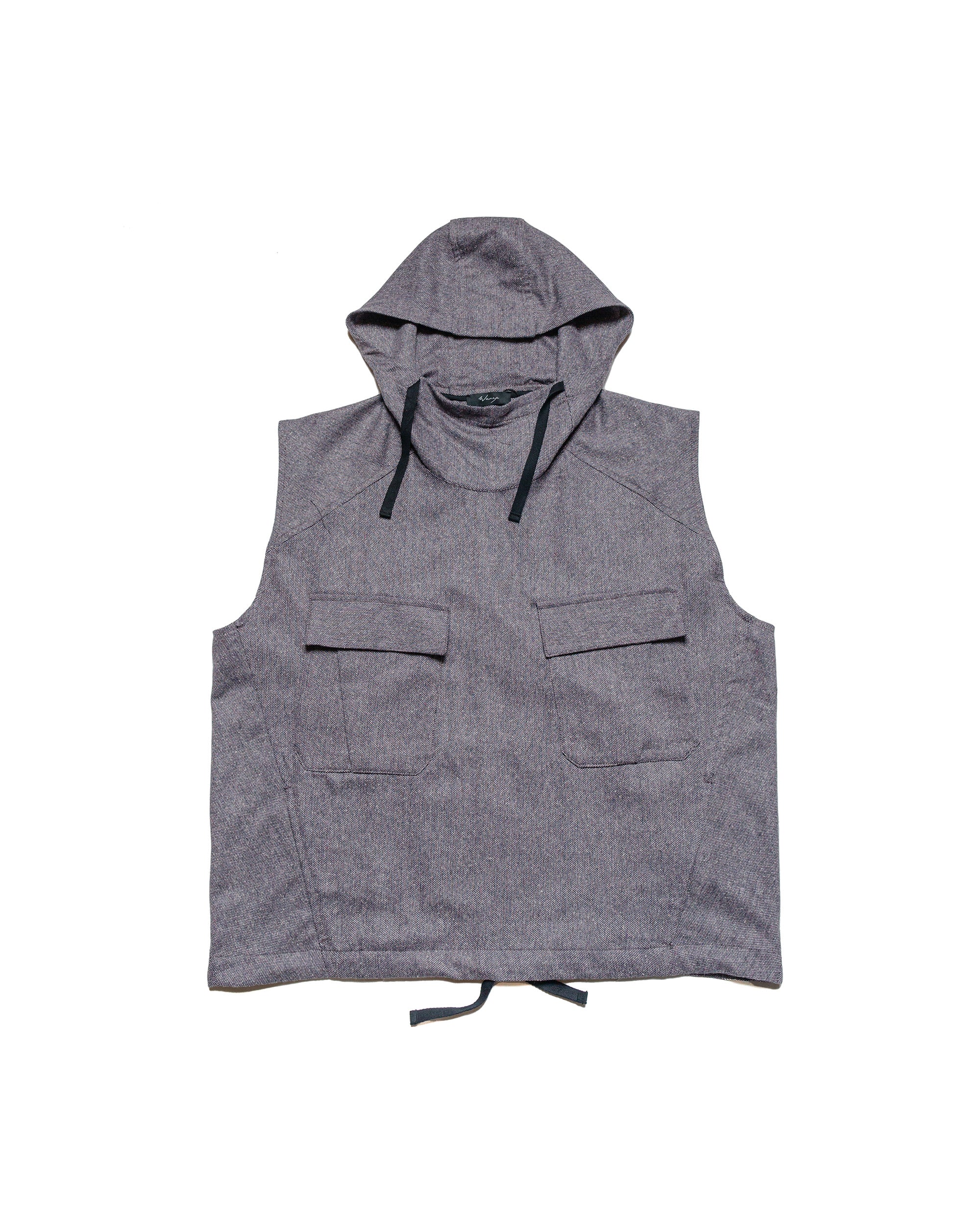 Wanze Army Smock Vest Italian Donegal Wool Purple