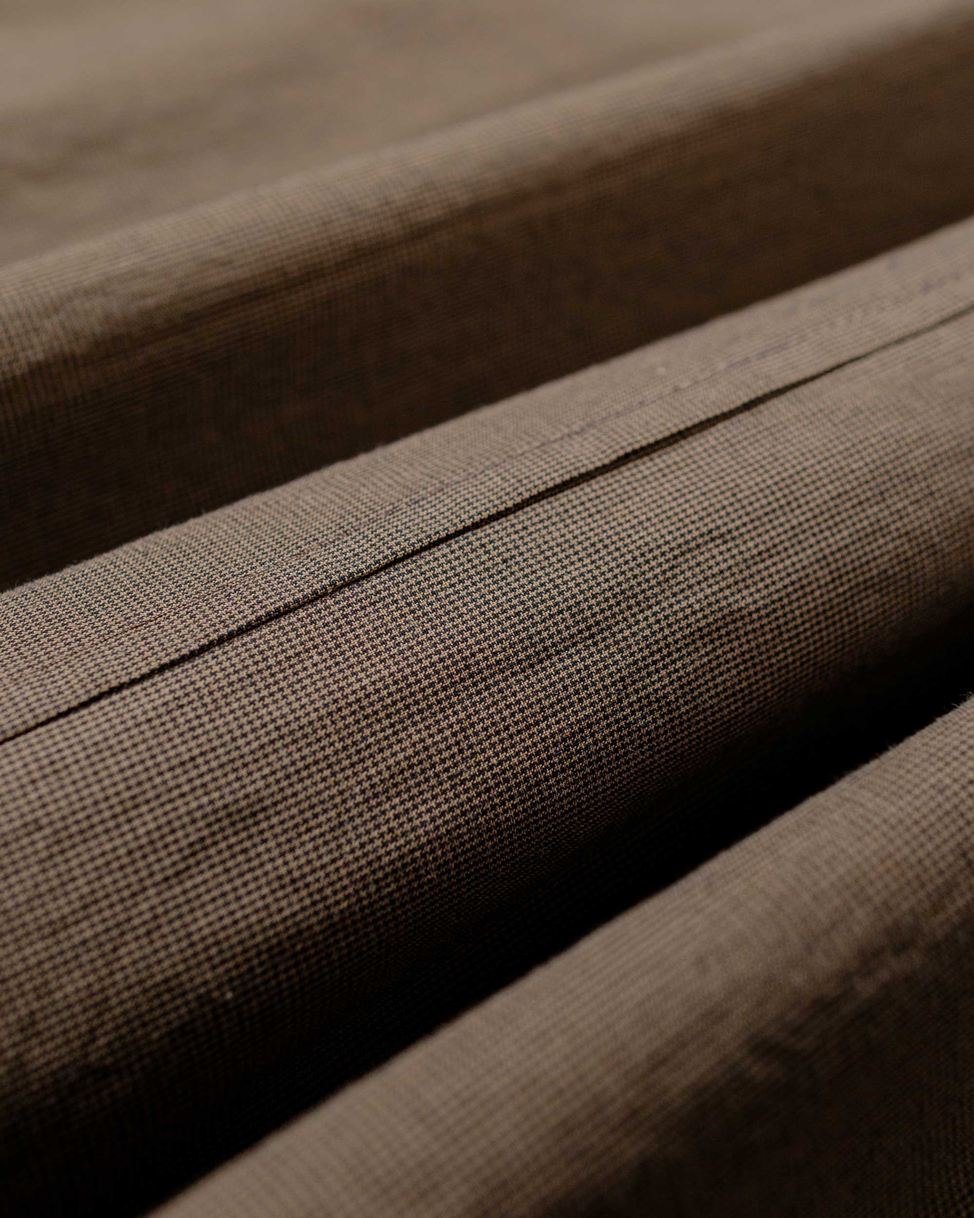 Wanze Chore Shirt Cotton Micro Houndstooth Walnut - Image 6