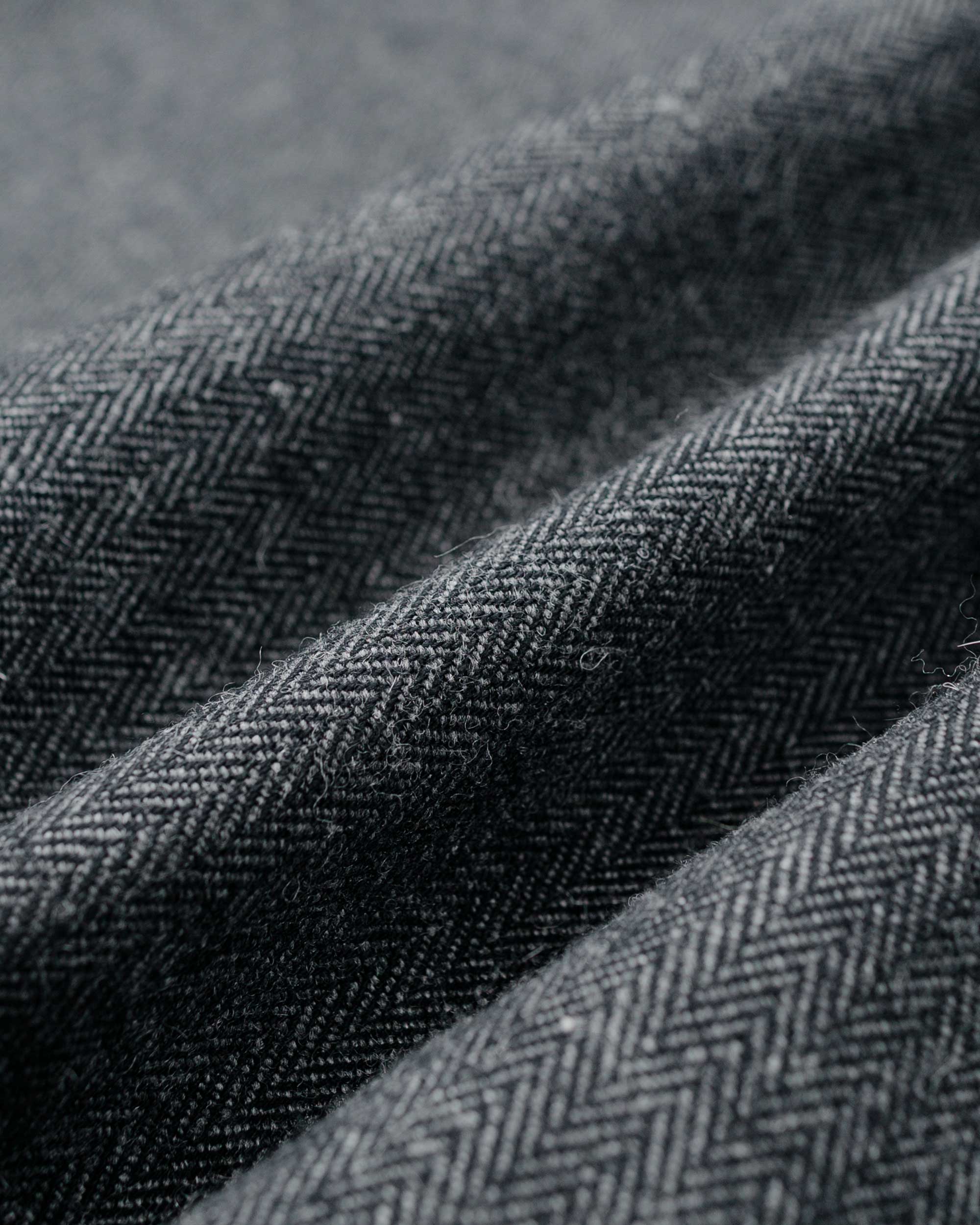 Wanze Chore Shirt Cotton Wool Herringbone Grey - Image 6