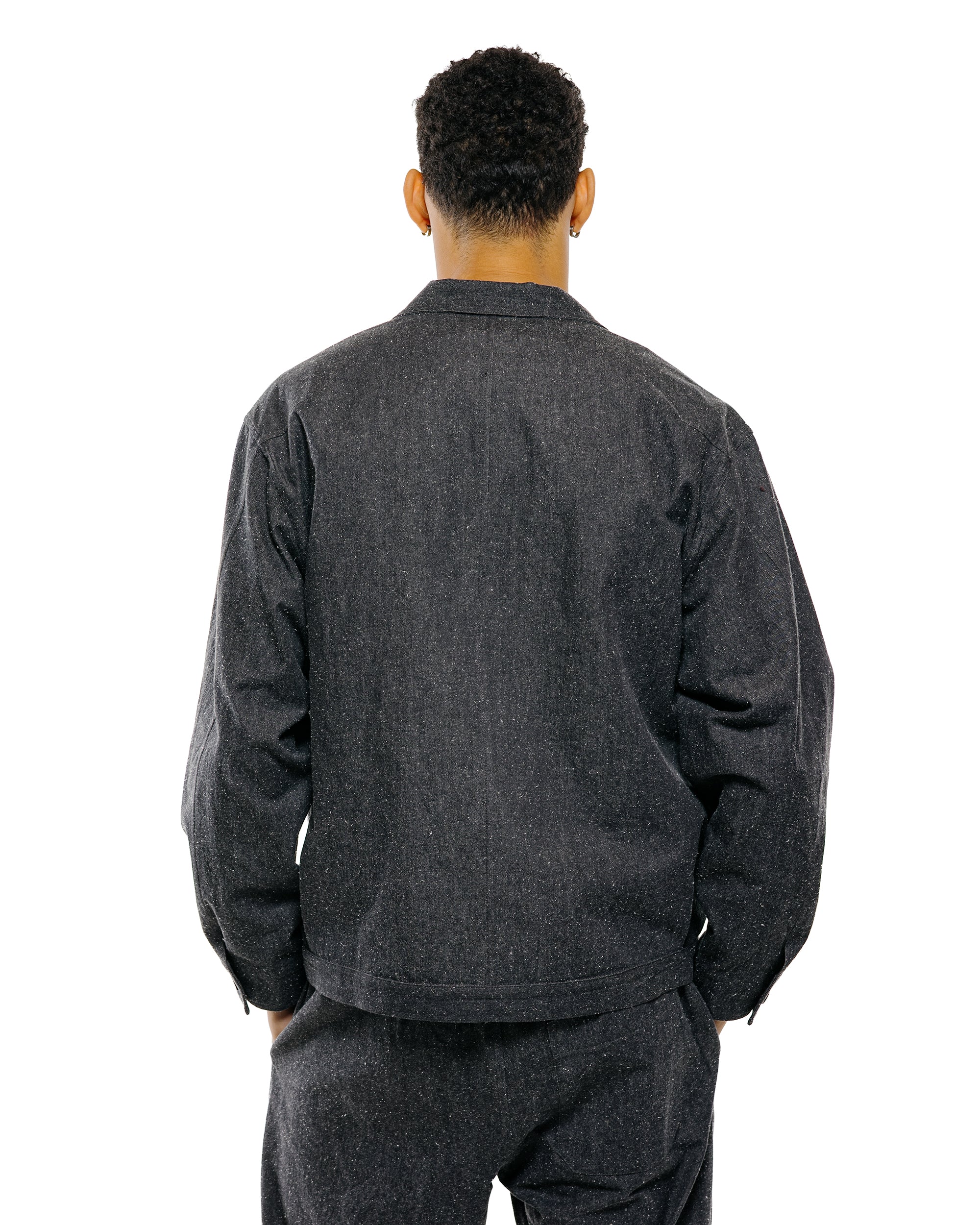 Wanze Cyclist Shirt Jacket Cotton Silk Chambray Black - Image 3