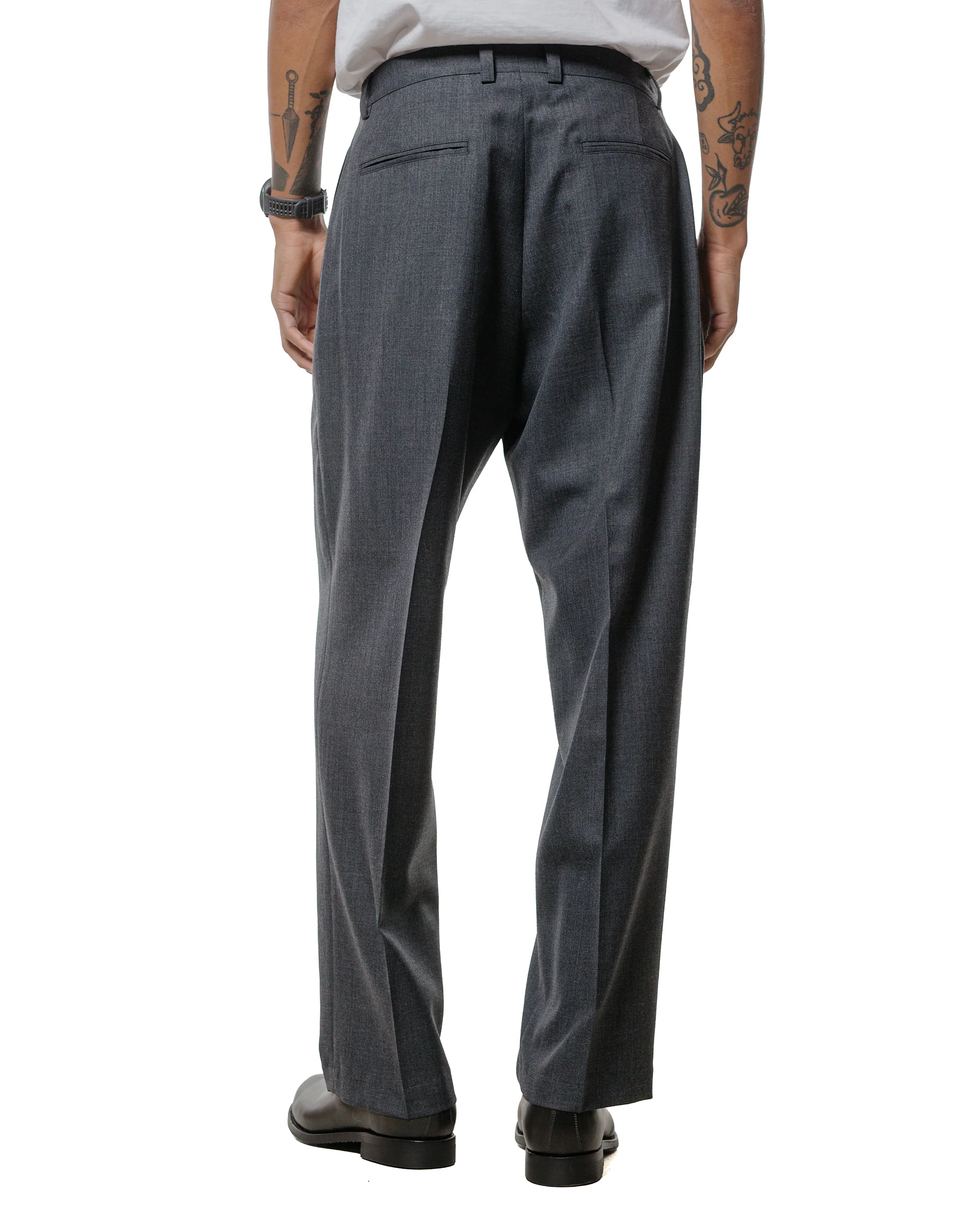 Wanze Double Pleated Trouser Merino Wool Slate - Image 3