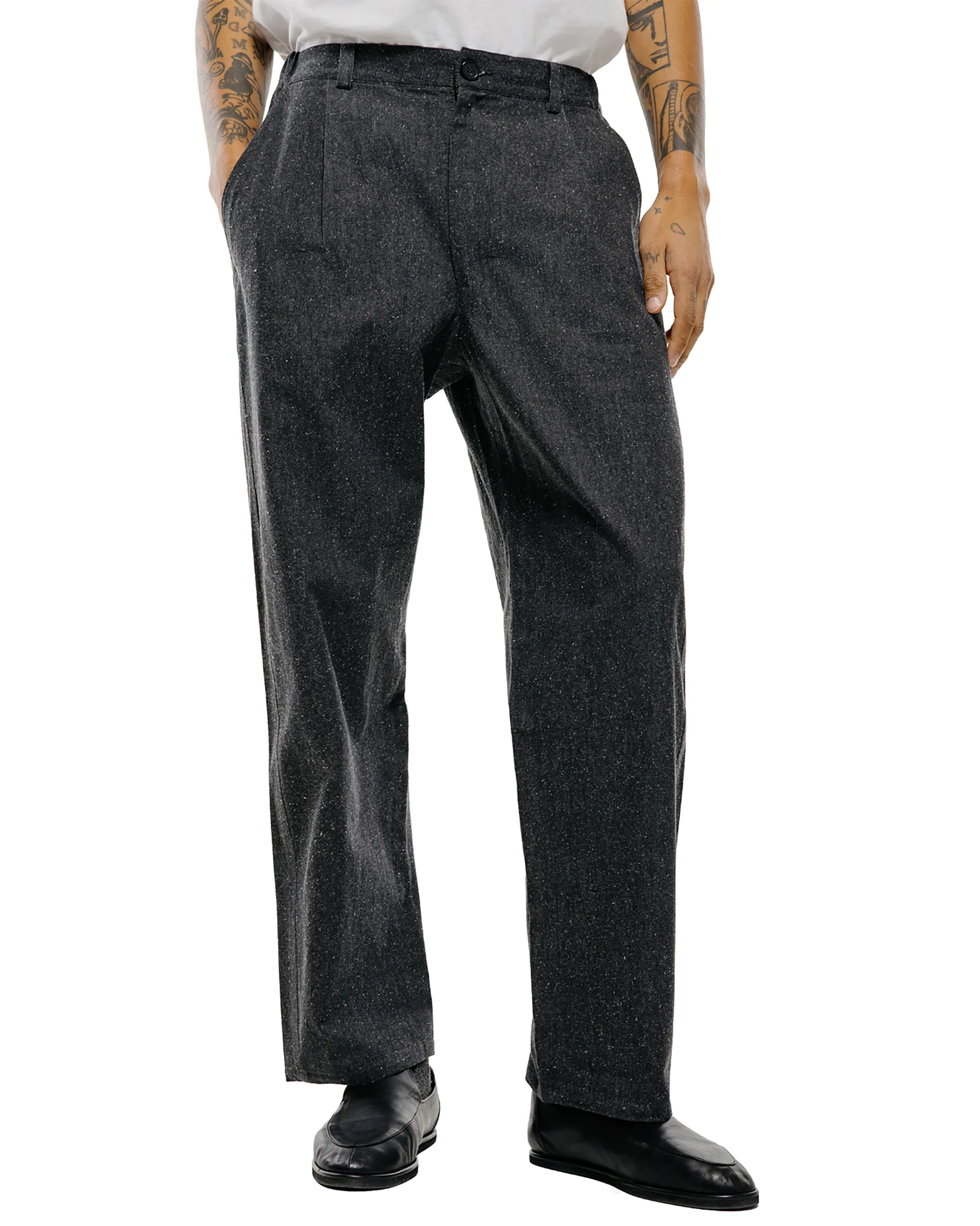 Wanze Easy Trouser Cotton Silk Chambray Black - Image 2