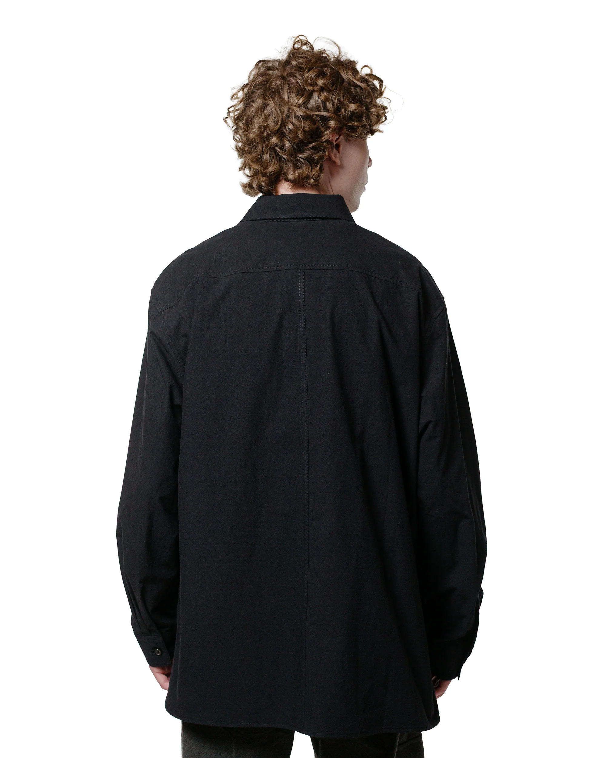 Wanze Half Zip Shirt Typewriter Cotton Black - Image 3
