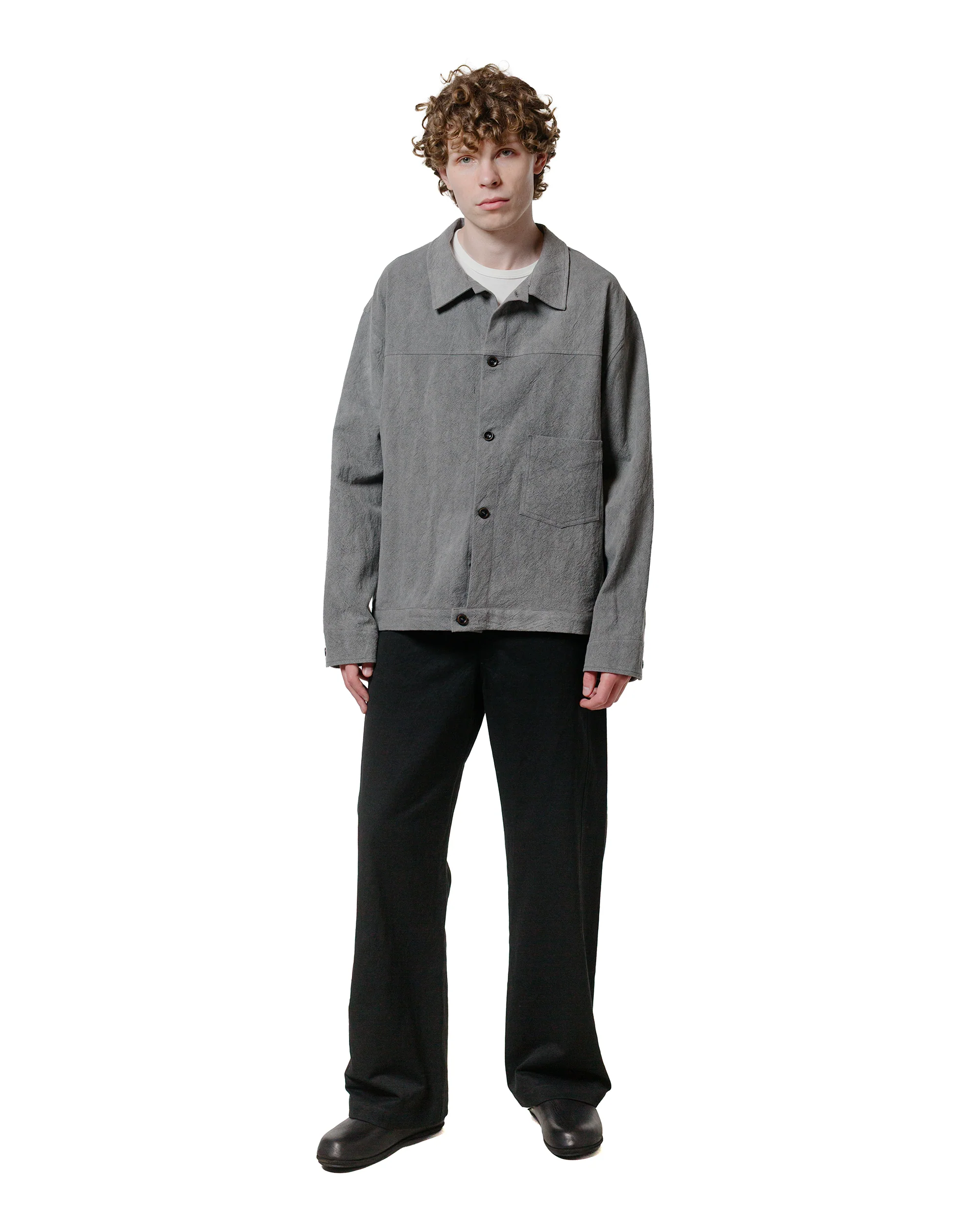 Wanze Type 1 Overshirt Cotton Linen Ramie Light Charcoal - Image 4
