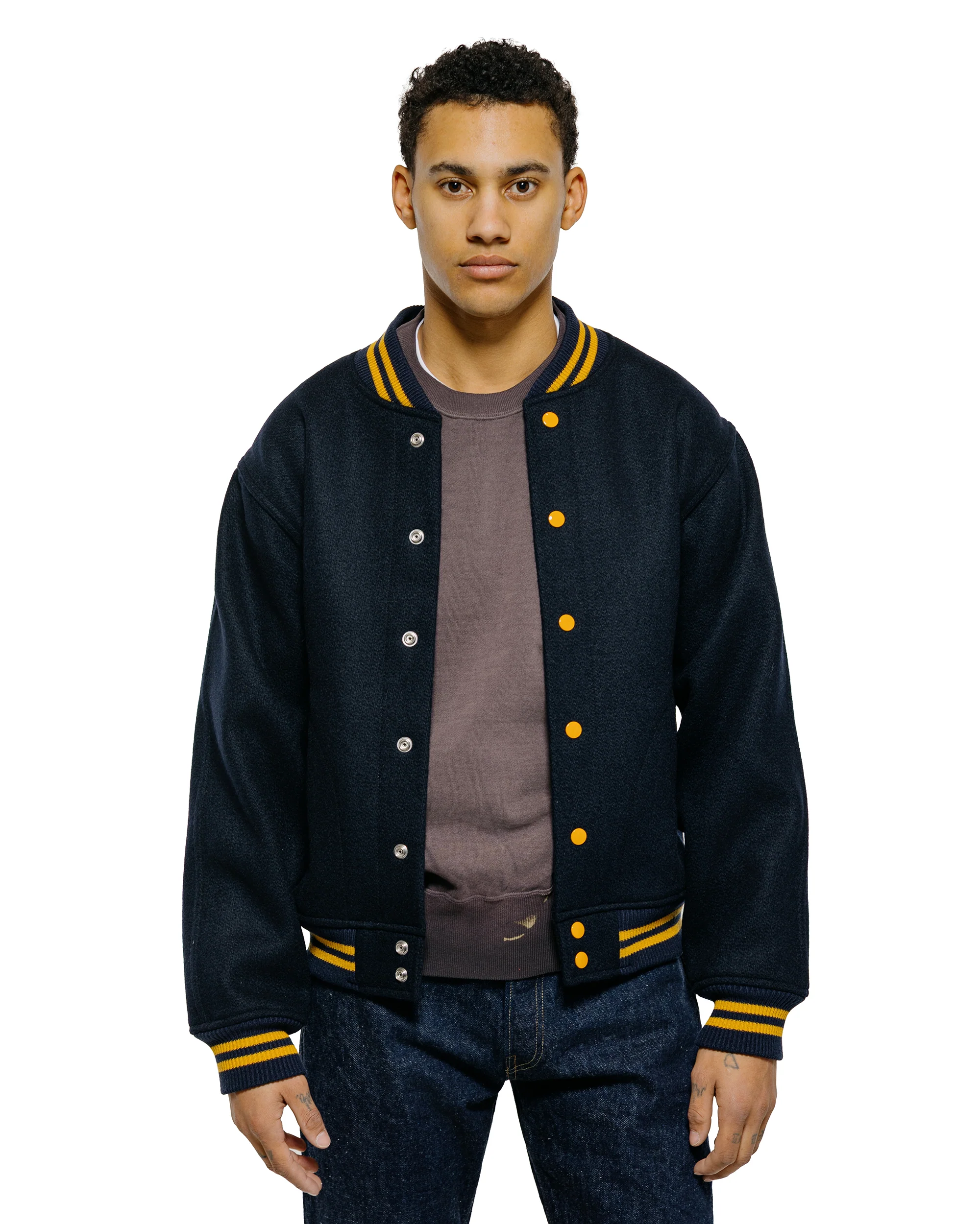 Warehouse Lot. 2240 1950's Navy Varsity Jacket Plain Navy - Image 2