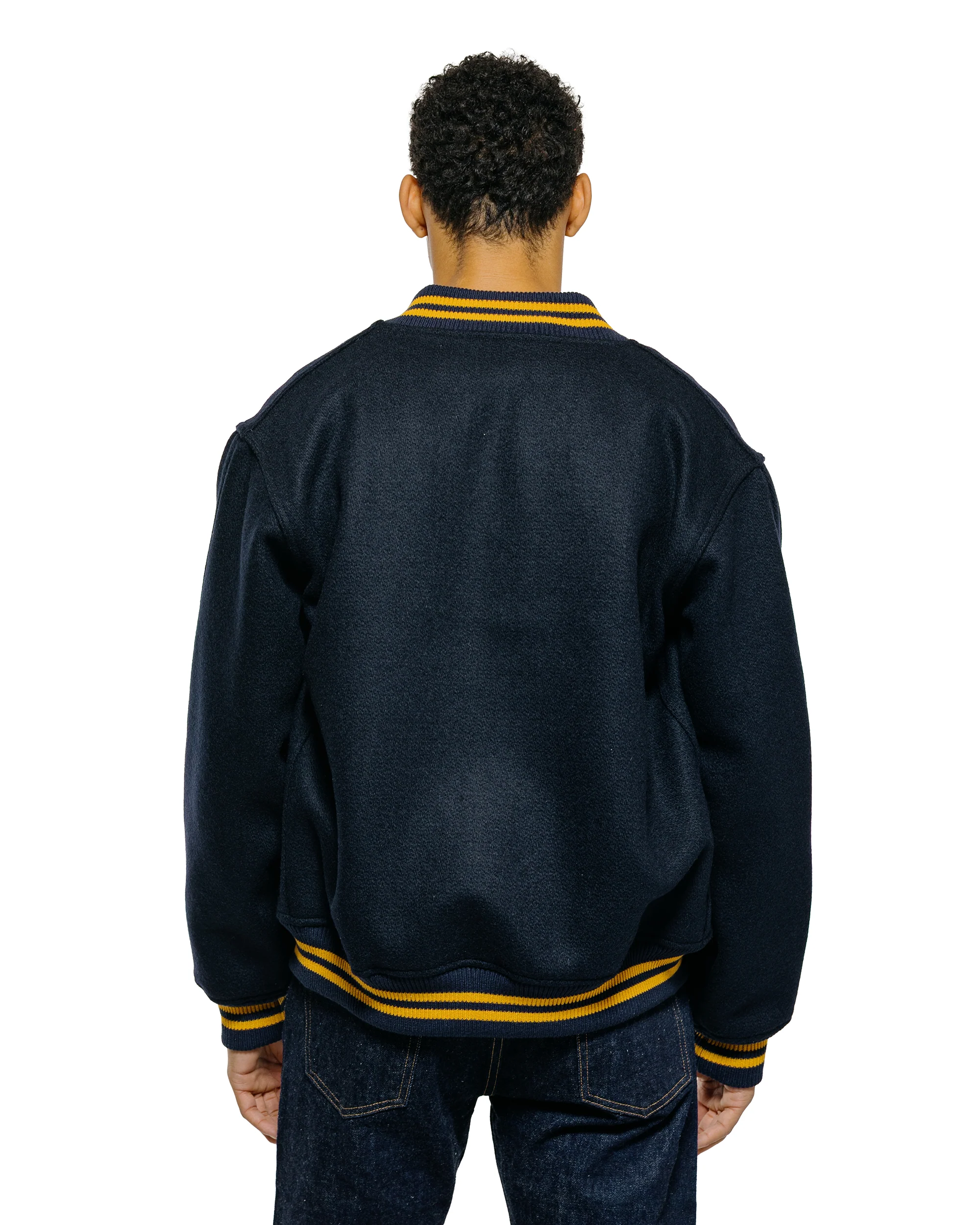 Warehouse Lot. 2240 1950's Navy Varsity Jacket Plain Navy - Image 3