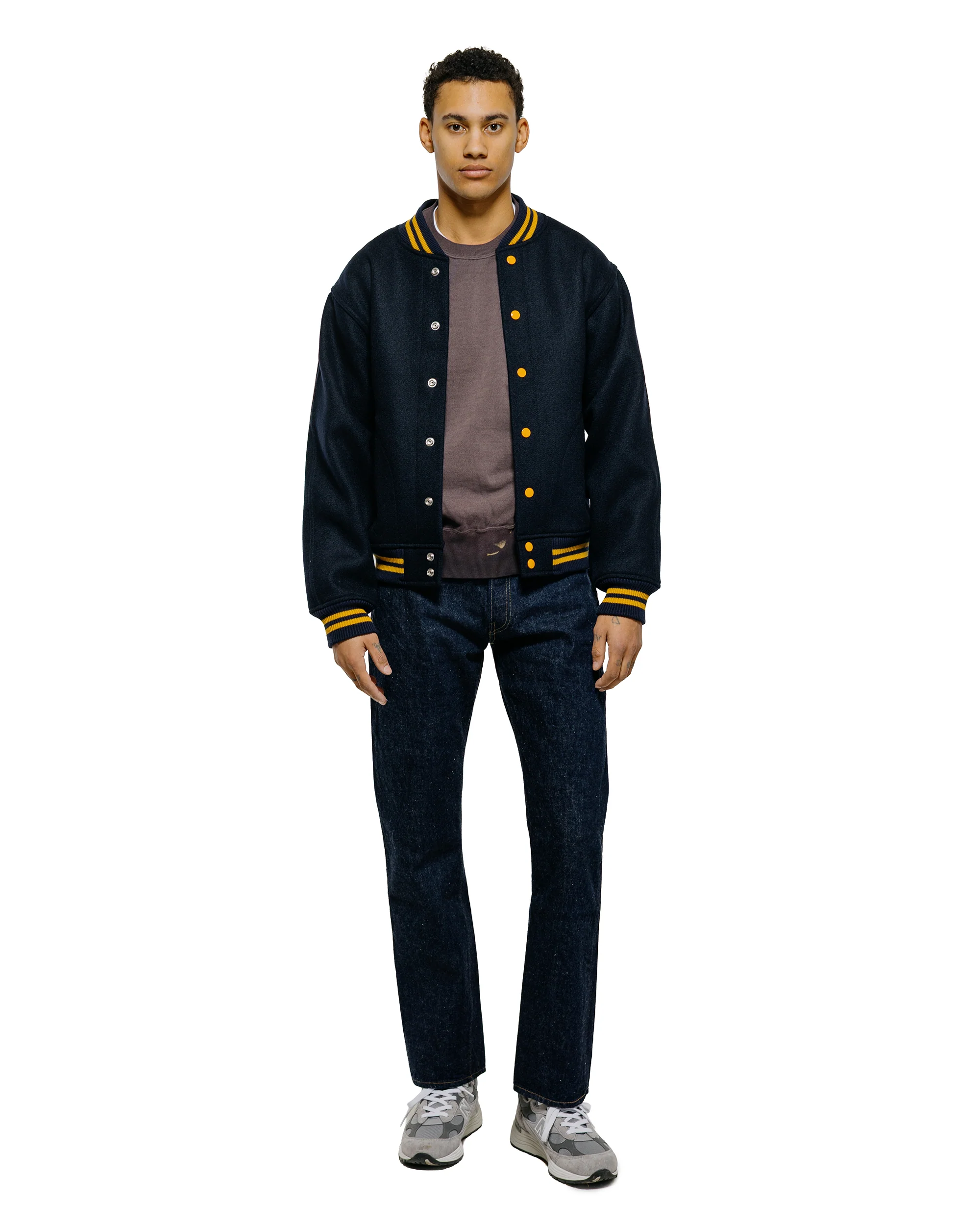 Warehouse Lot. 2240 1950's Navy Varsity Jacket Plain Navy - Image 4