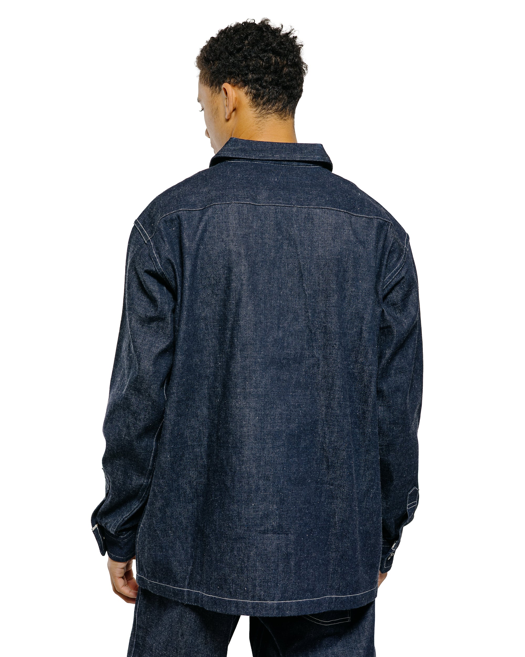 Warehouse Lot. 3063 1930's WPA One Pocket Pullover Shirt Indigo Denim - Image 3