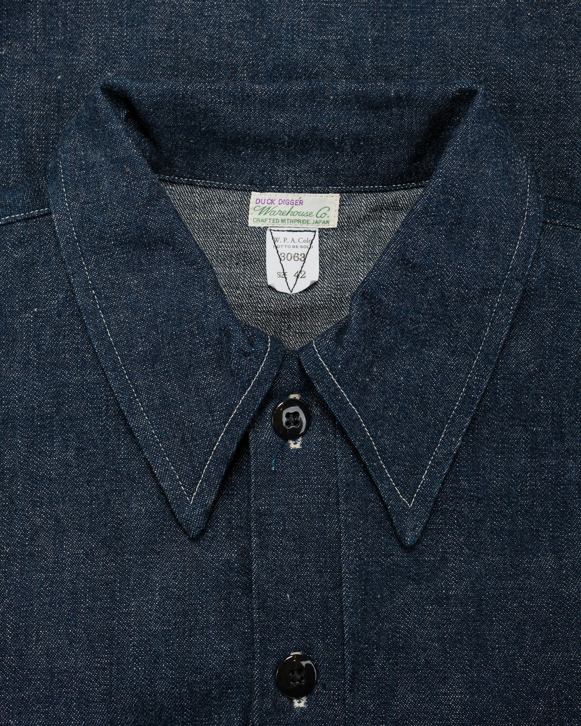 Warehouse Lot. 3063 1930's WPA One Pocket Pullover Shirt Indigo Denim - Image 5