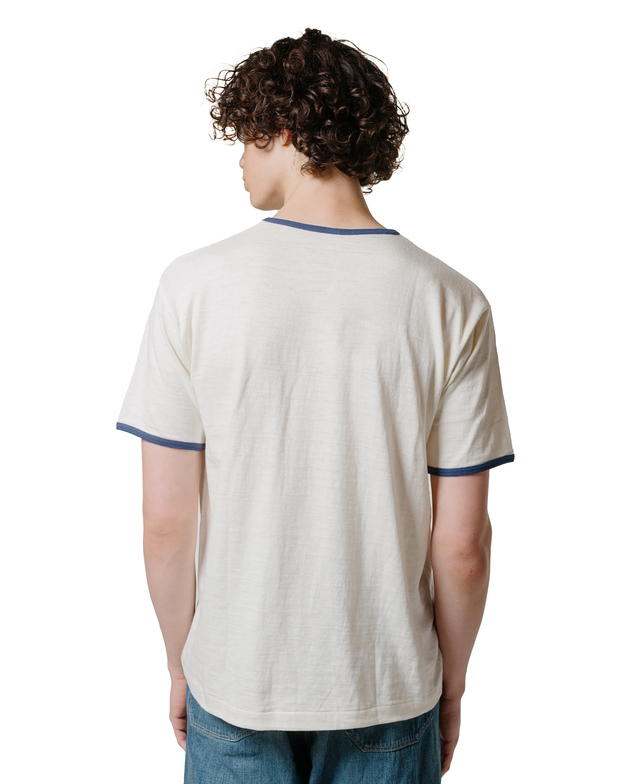 Warehouse Lot. 4059 Ringer T Plain Cream/Navy - Image 3