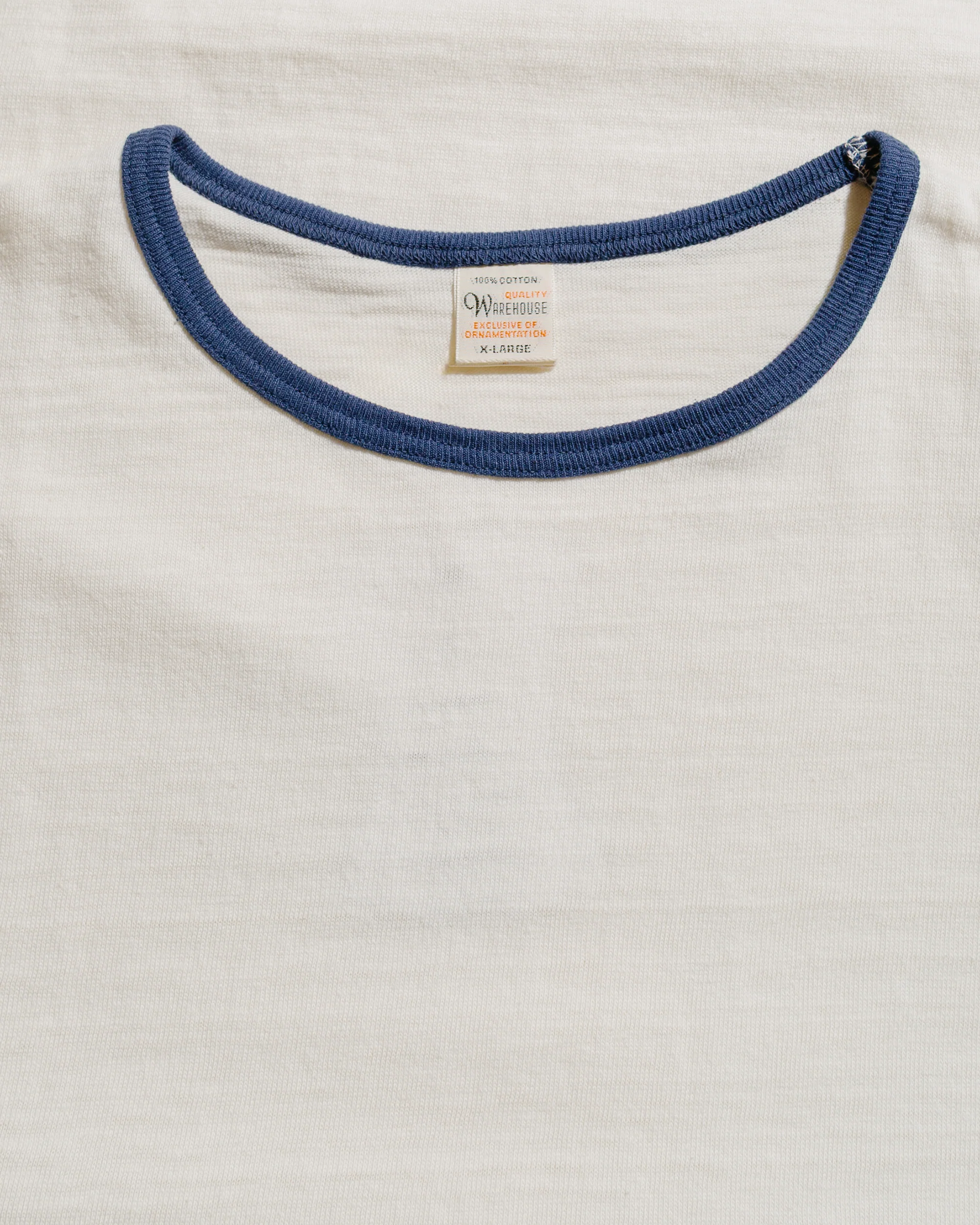 Warehouse Lot. 4059 Ringer T Plain Cream/Navy - Image 4