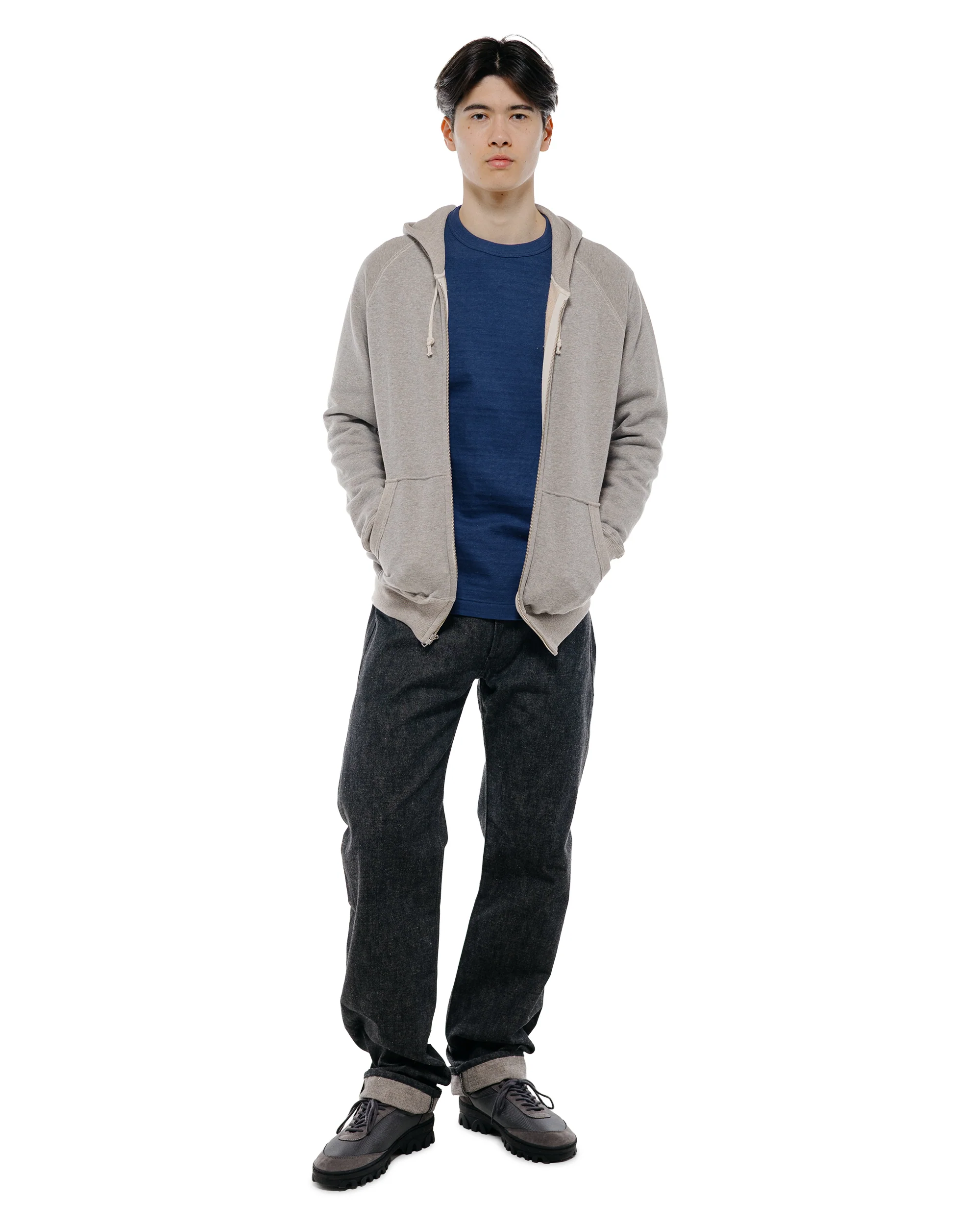 Warehouse Lot. 496 Raglan Freedom Full Zip Hood Heather Gray - Image 5