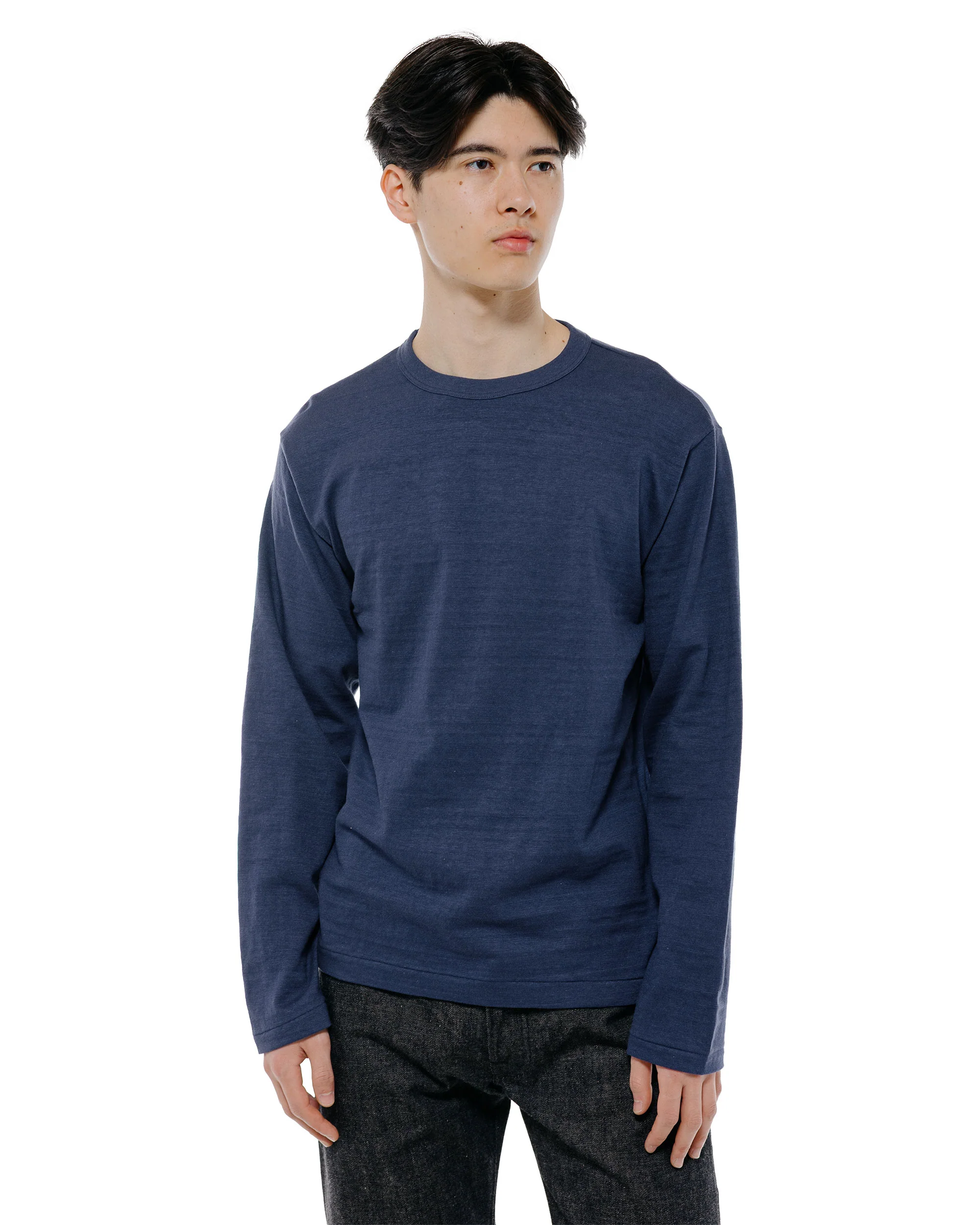 Warehouse Lot. 5906 Long Sleeve Crew Neck T-Shirt Navy - Image 2