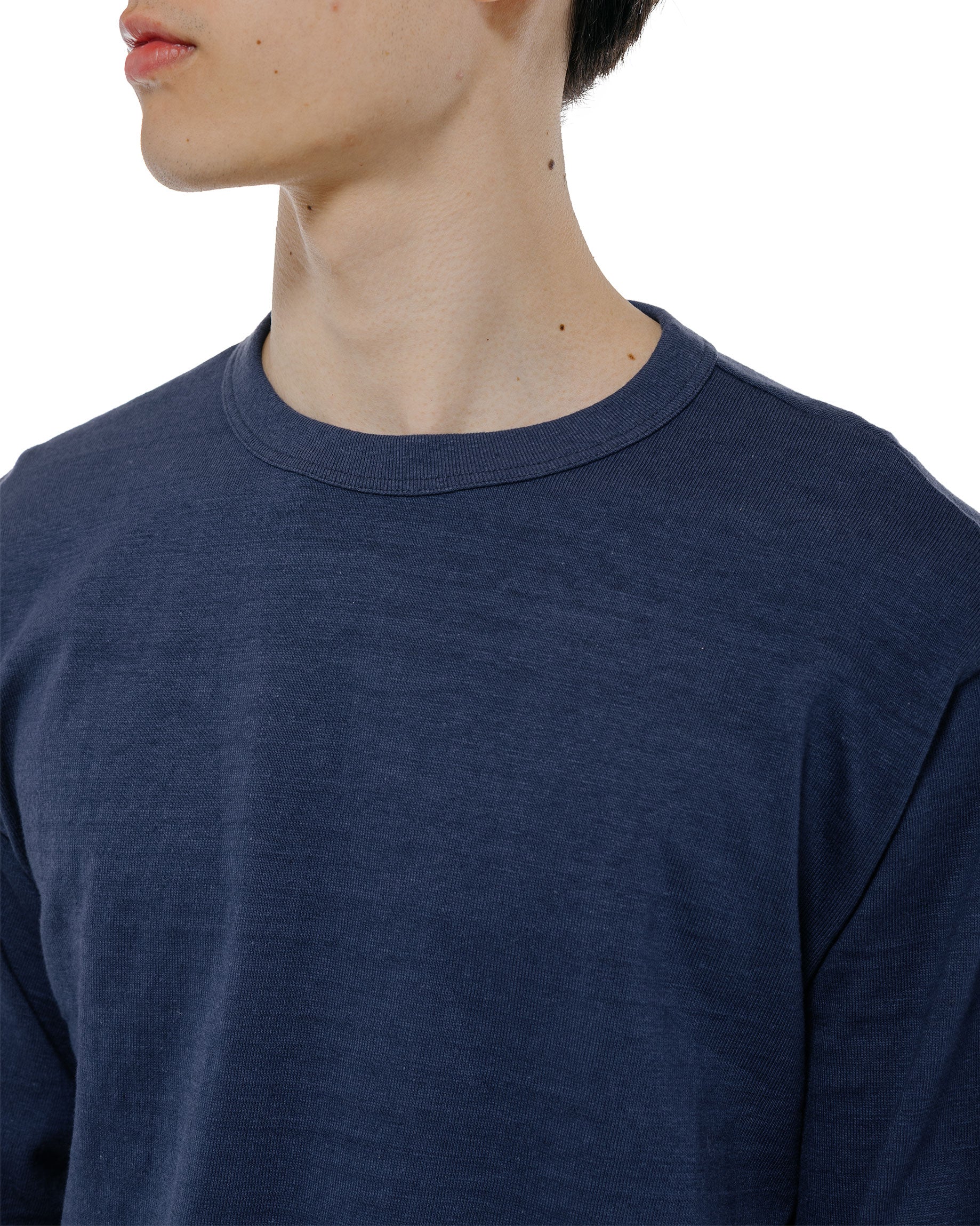 Warehouse Lot. 5906 Long Sleeve Crew Neck T-Shirt Navy - Image 3