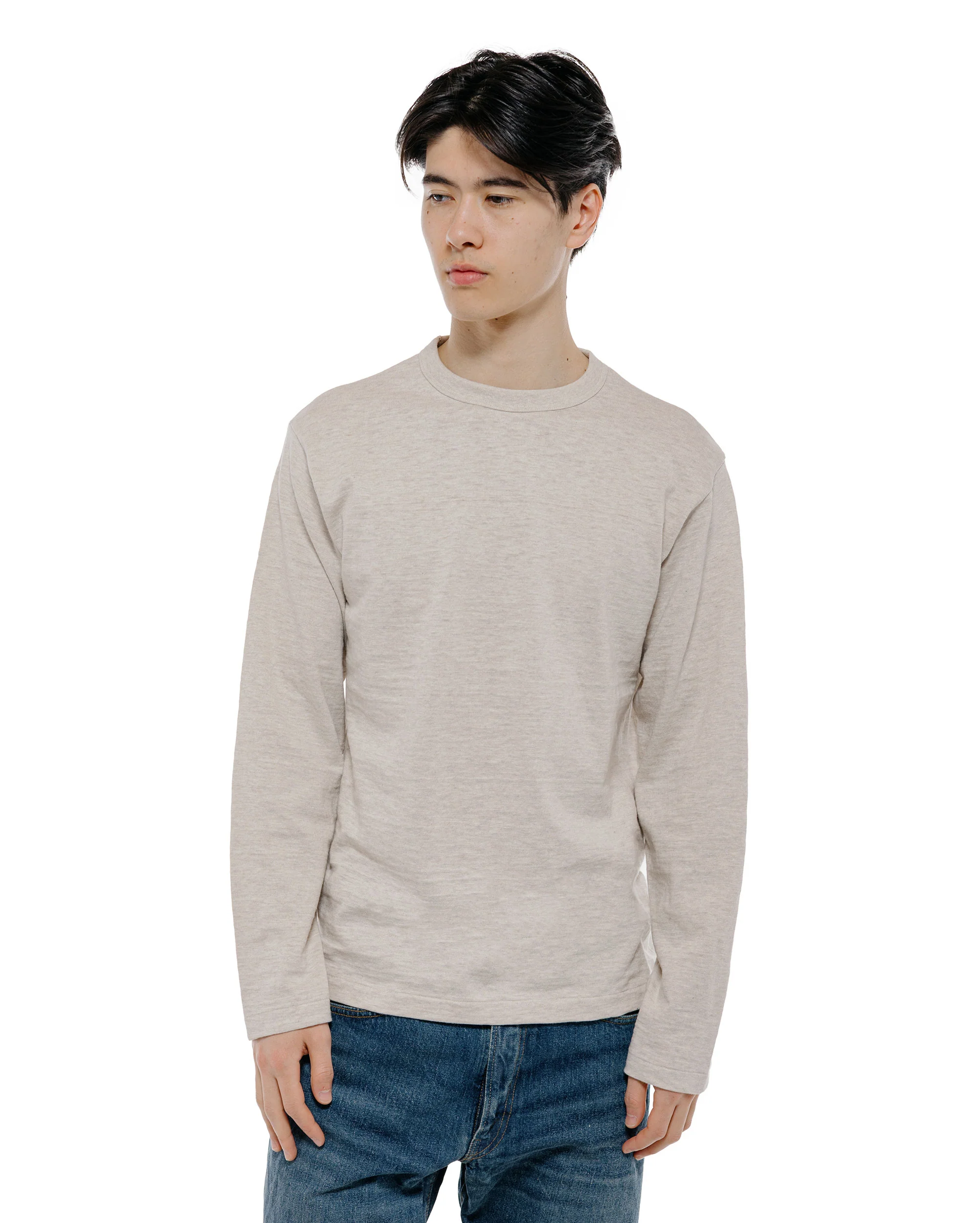 Warehouse Lot. 5906 Long Sleeve Crew Neck T-Shirt Oatmeal - Image 2