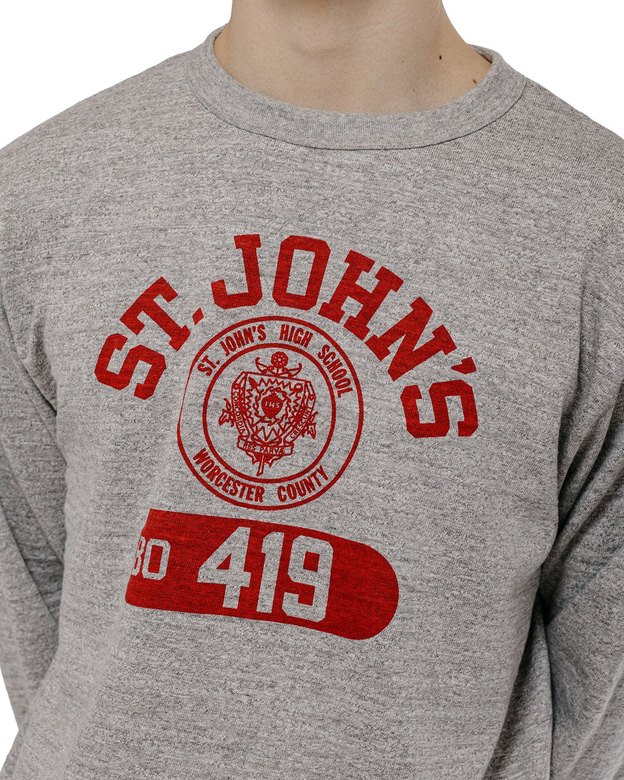 Warehouse Lot. 5906 Long Sleeve Crew Neck T-Shirt St. Johns Heather Gray - Image 3