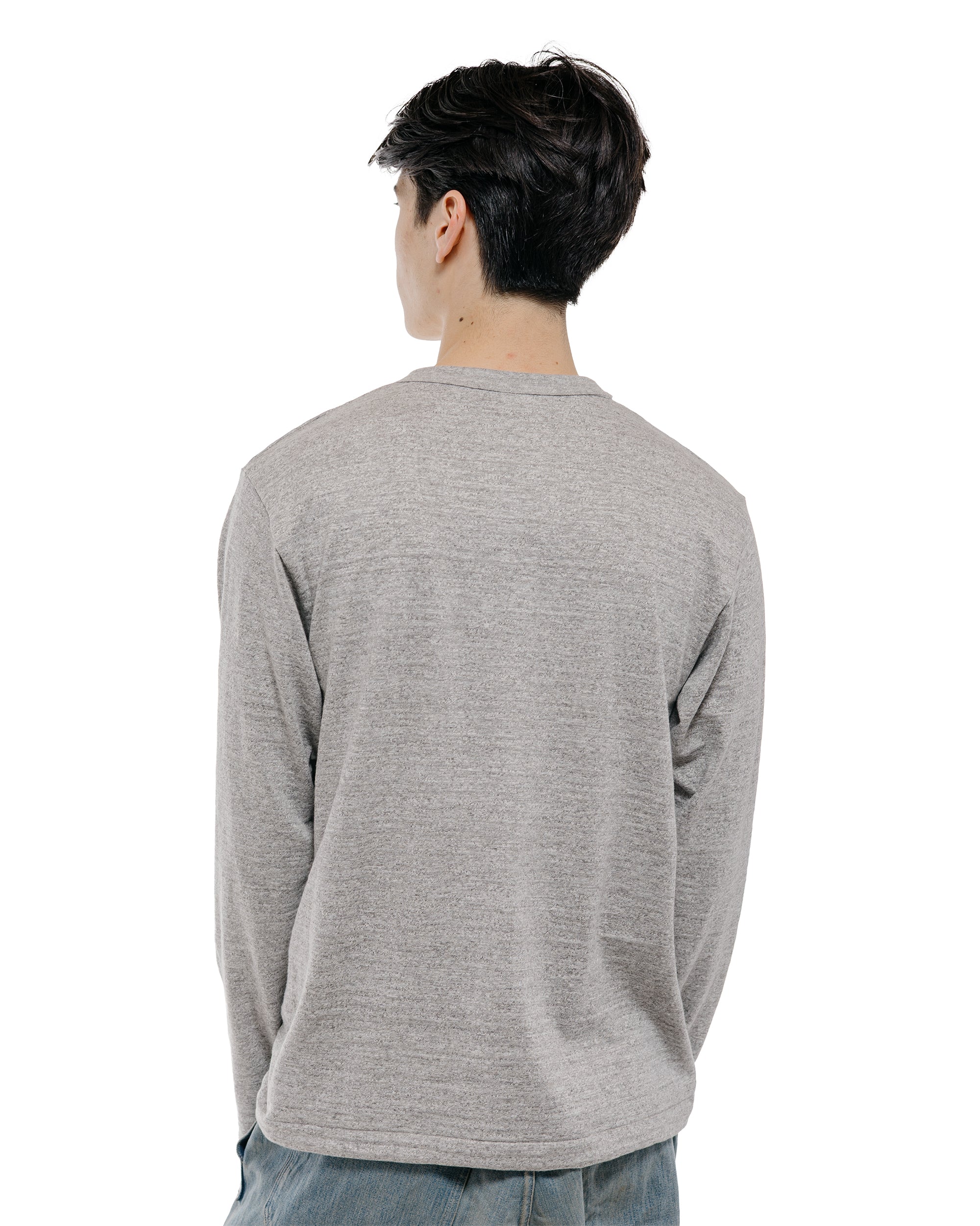 Warehouse Lot. 5906 Long Sleeve Crew Neck T-Shirt St. Johns Heather Gray - Image 4