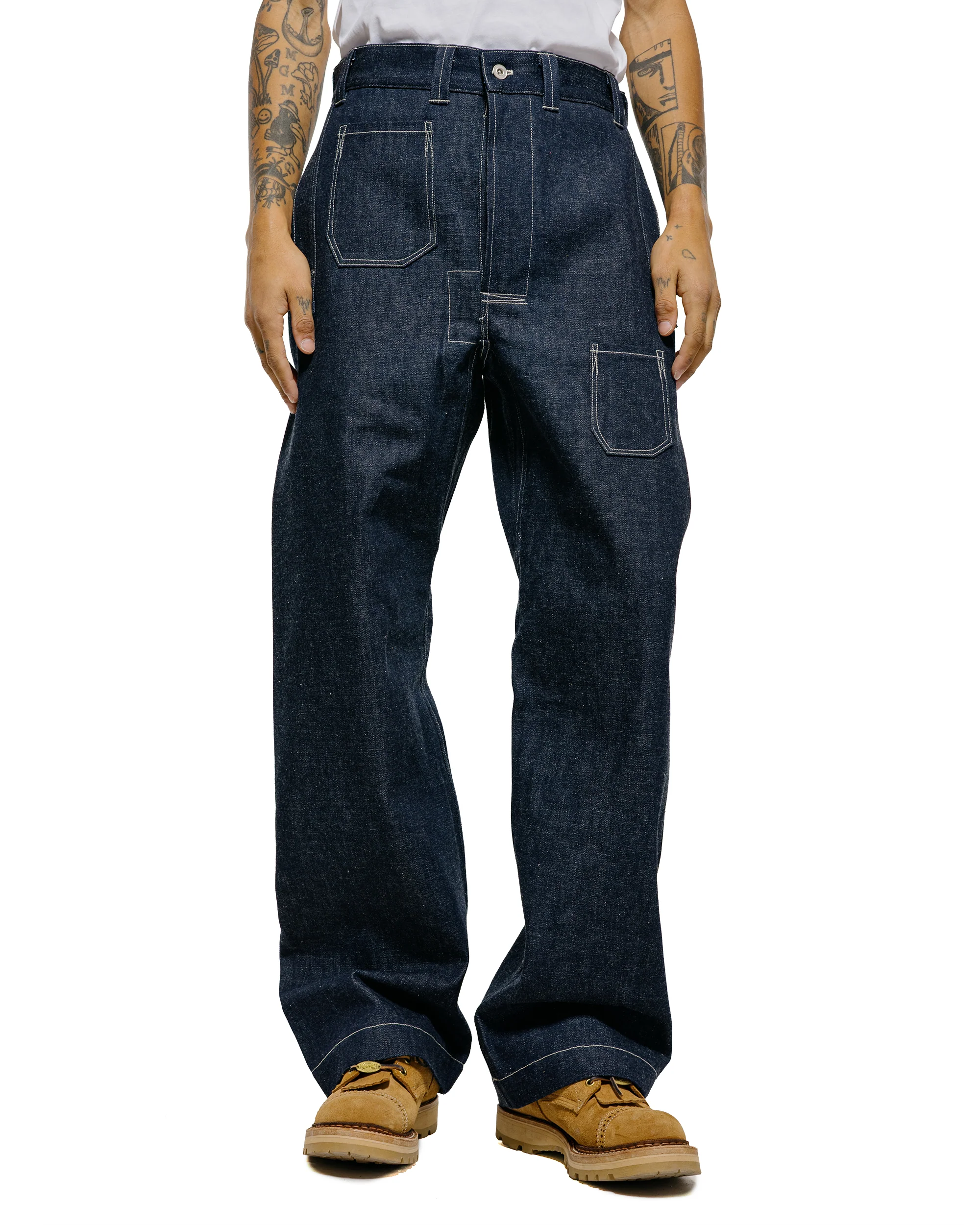 Warehouse Lot. JG-01S 1910s Netmaker's Trousers Indigo Denim Original - Image 2