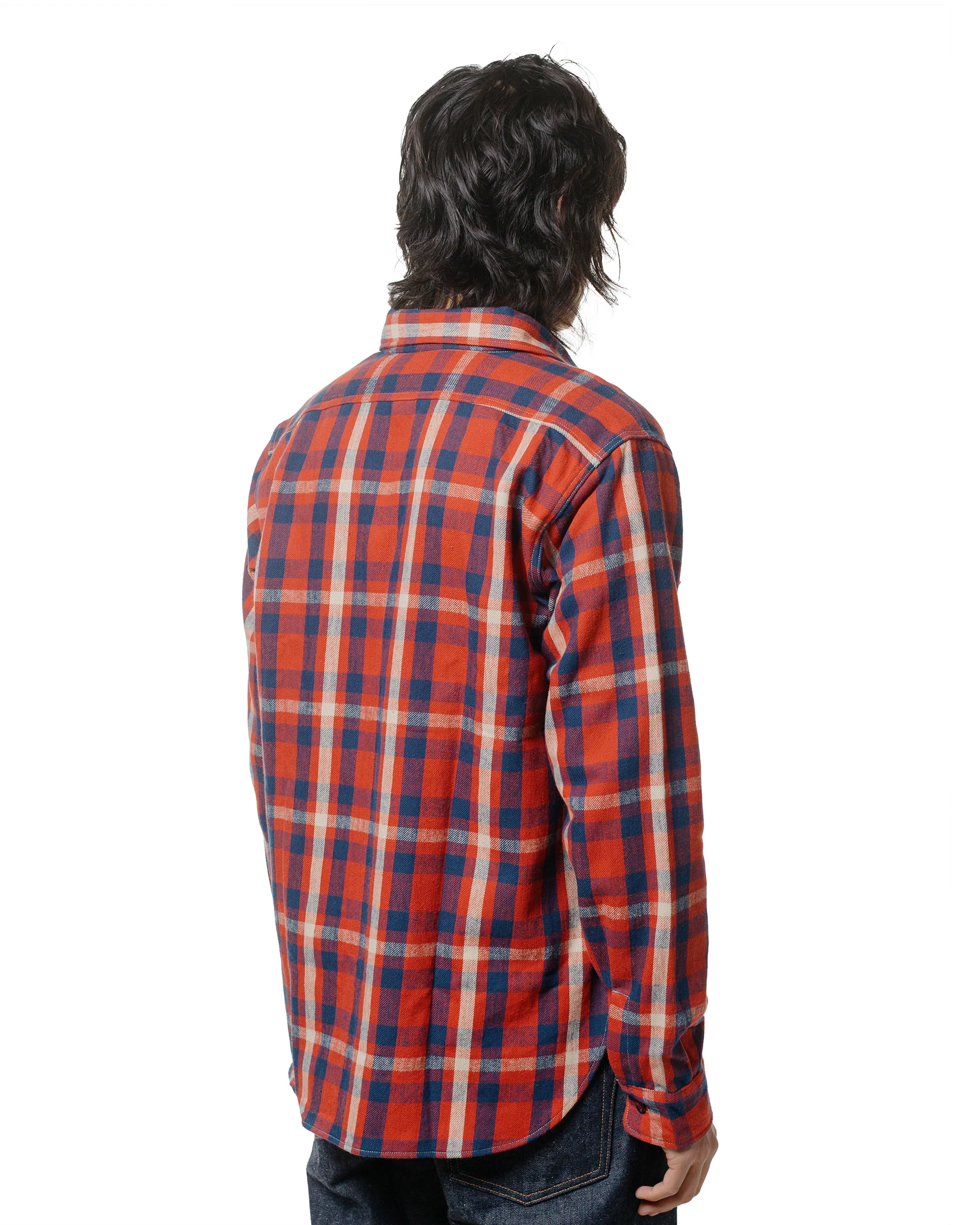 Warehouse Lot. JG-06-2 The Ancient Flannel (The Rounded Pockets) B Pattern Red/Navy - Image 3