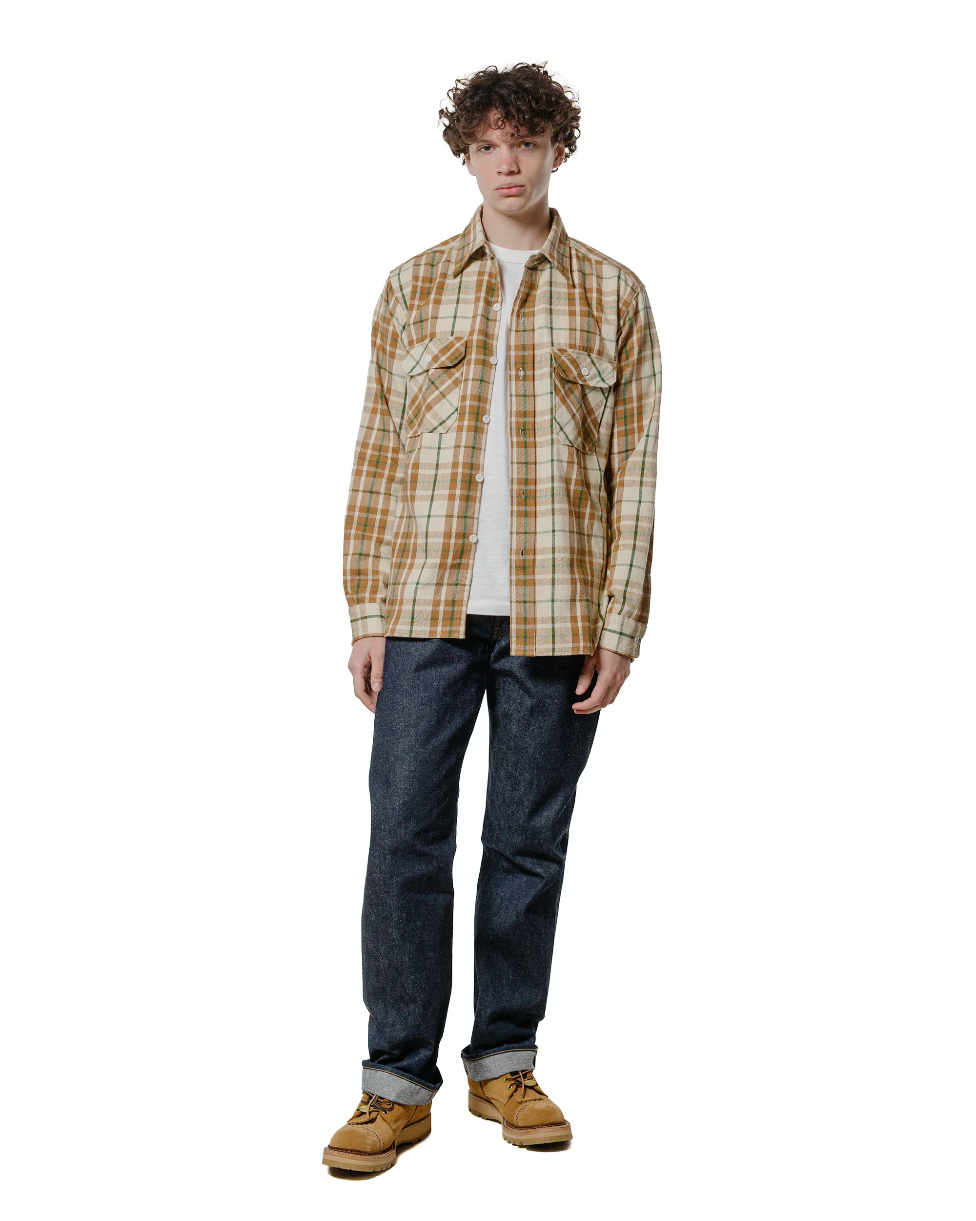 Warehouse Lot. JG-06-2 The Modern Flannel (The Notched Pockets) A Beige - Image 4