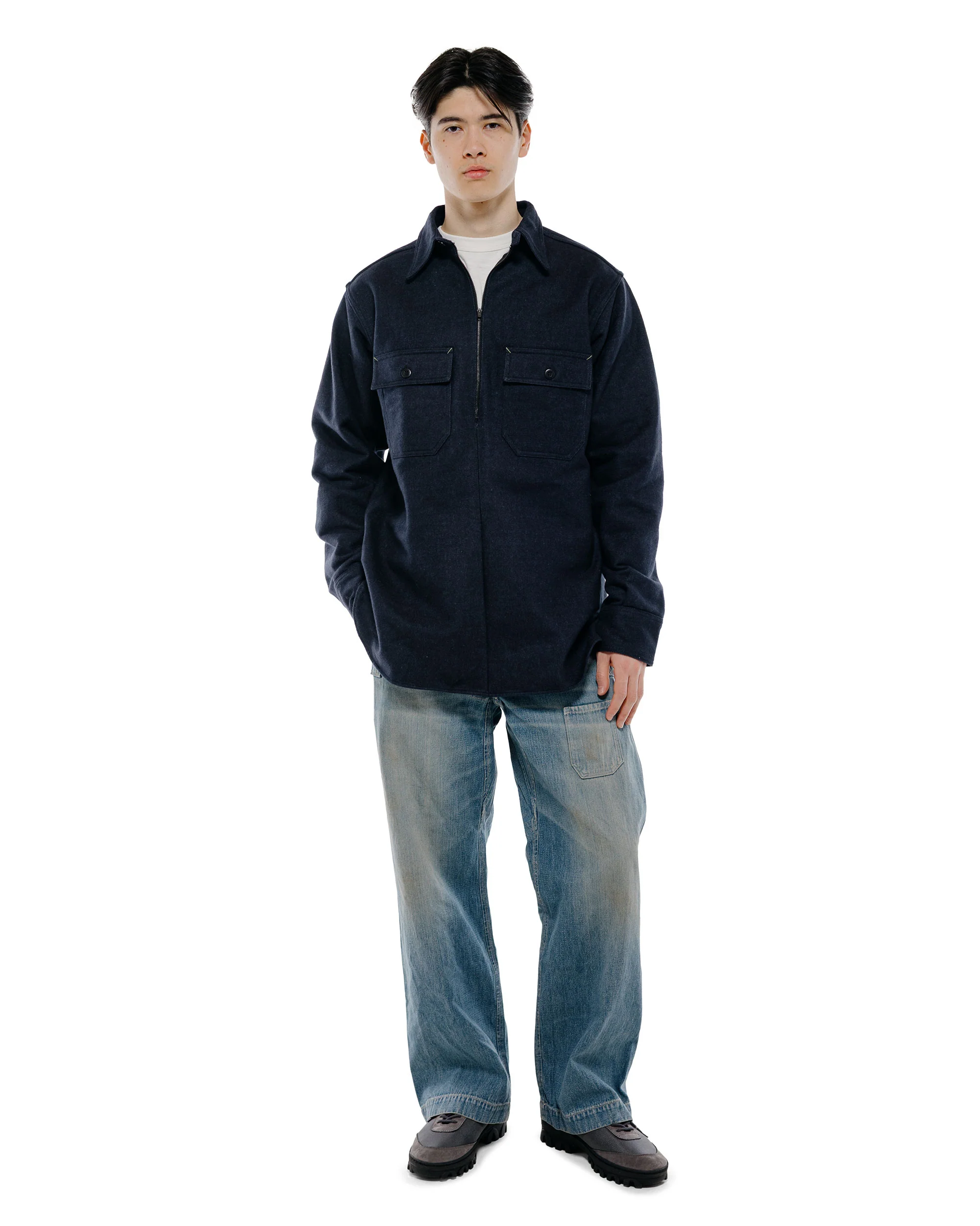 Warehouse Lot. JG-39 C.P.O. Half-Zip Shirt Navy - Image 5