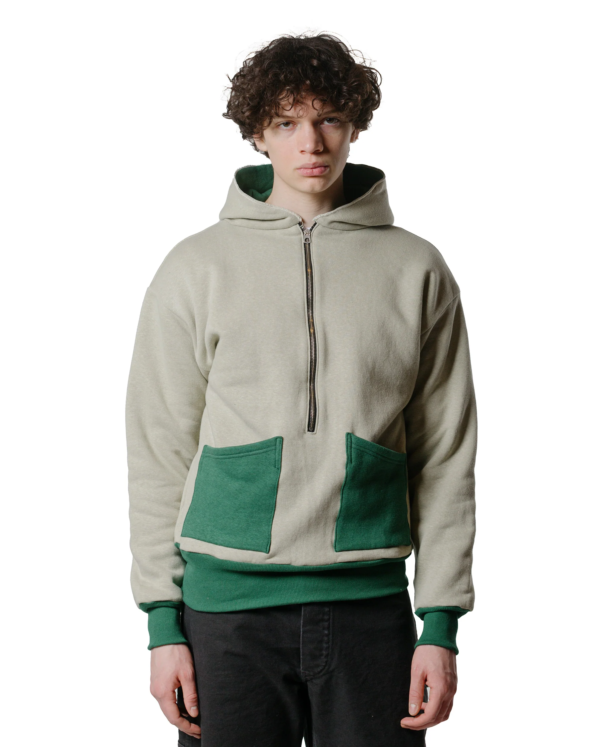 Warehouse Lot. JG-CS11 The Olympic Champion Sweat Parka Beige/Green - Image 2