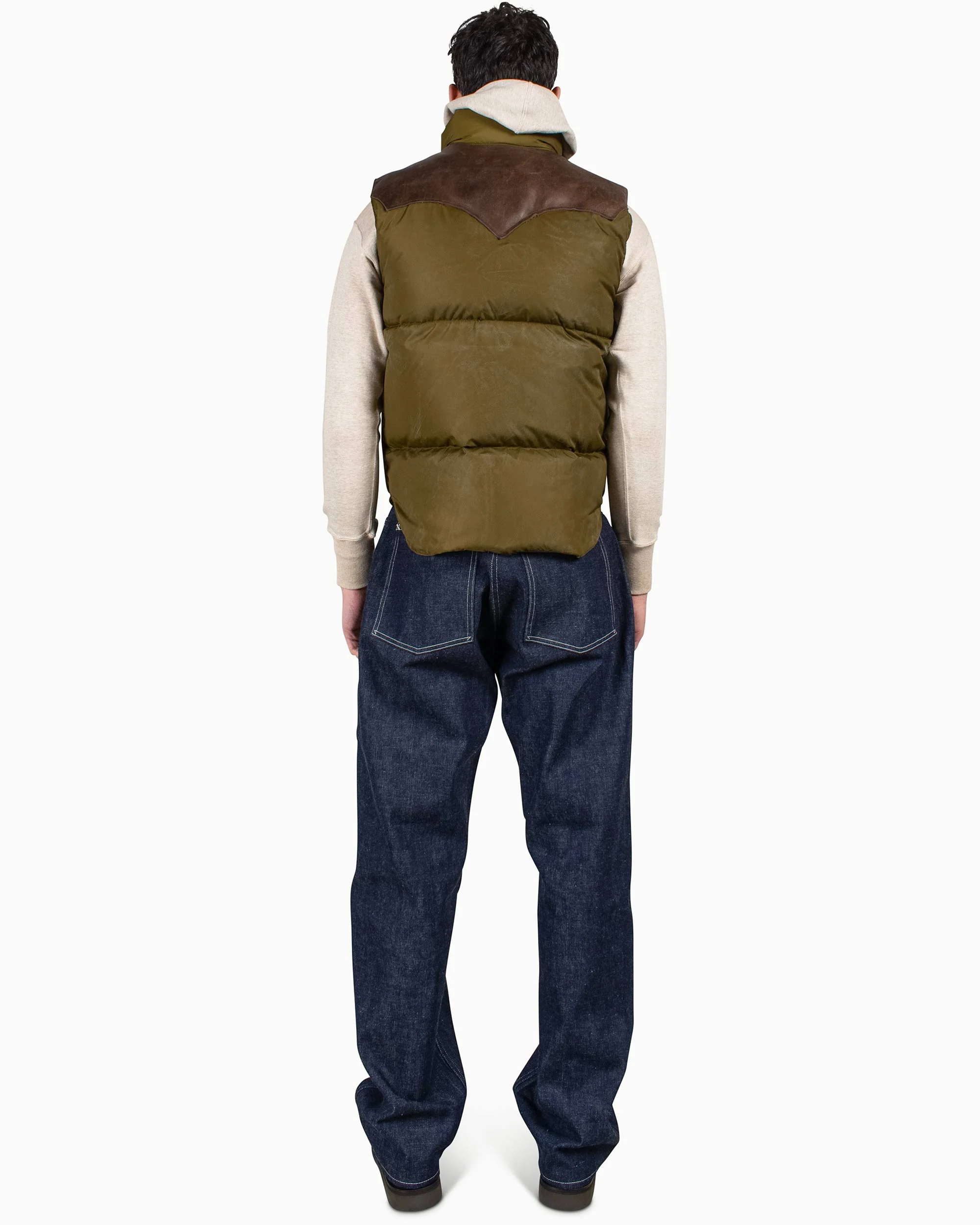 Warehouse x Rocky Mountain Featherbed Nylon Down Vest OD - Image 3