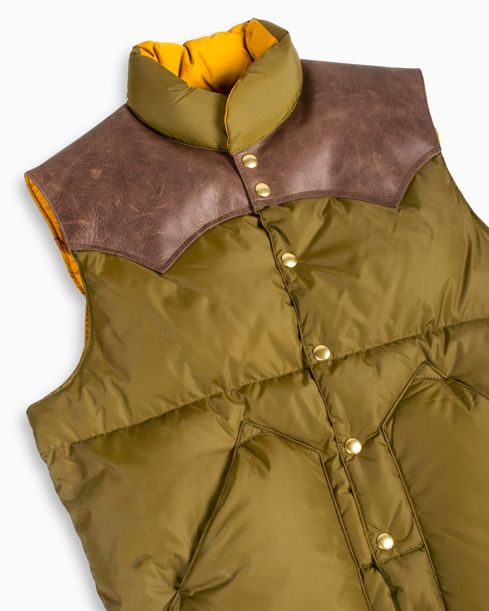Warehouse x Rocky Mountain Featherbed Nylon Down Vest OD - Image 5